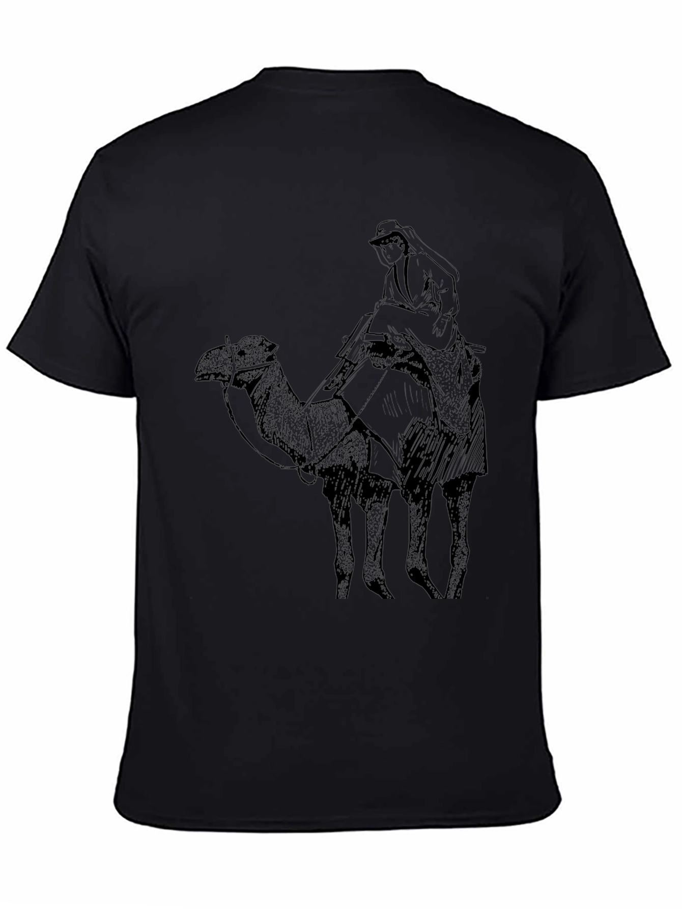 Camel Rider Graphic Tee - Classic Black Cotton