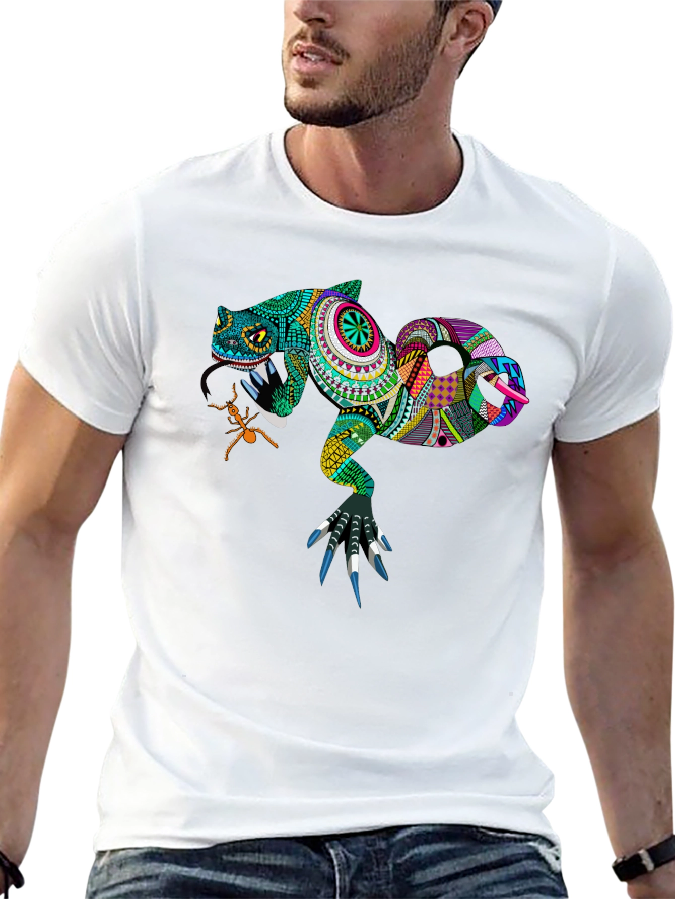 Lizard Graphic Tee - Unique Patterned Reptile Design