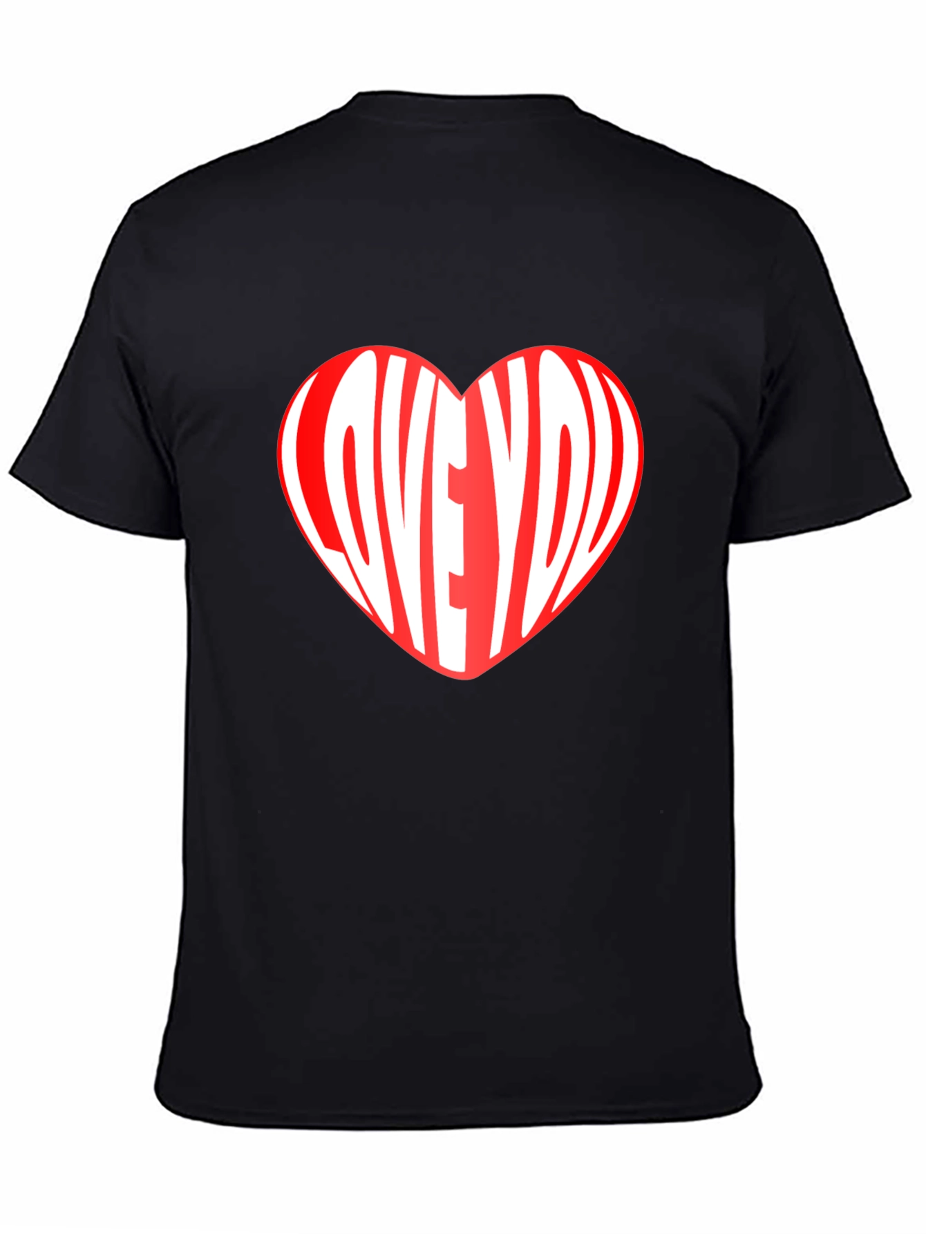Love You Heart Graphic Print Crew Neck T-Shirt