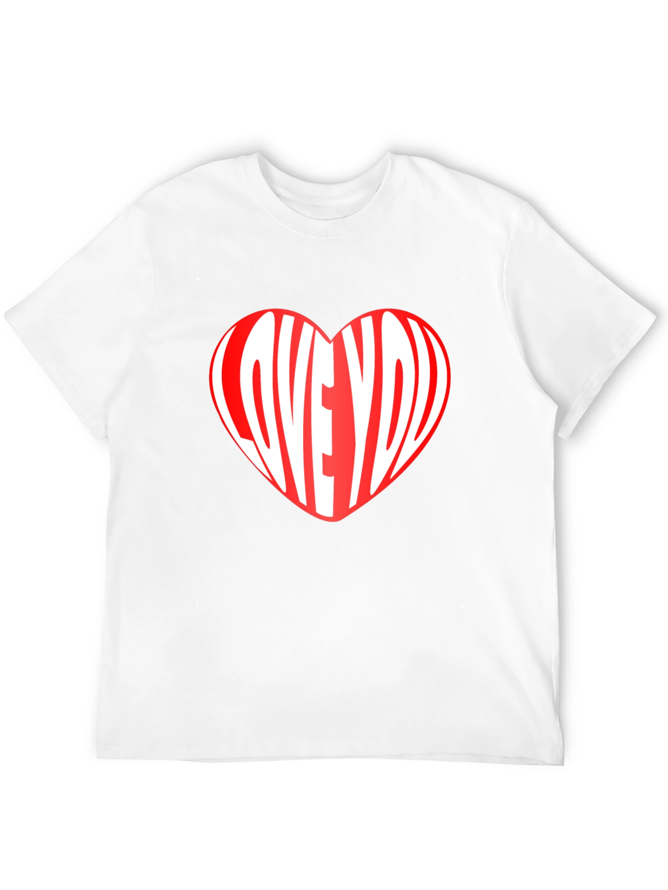 Love You Heart Graphic Print Crew Neck T-Shirt