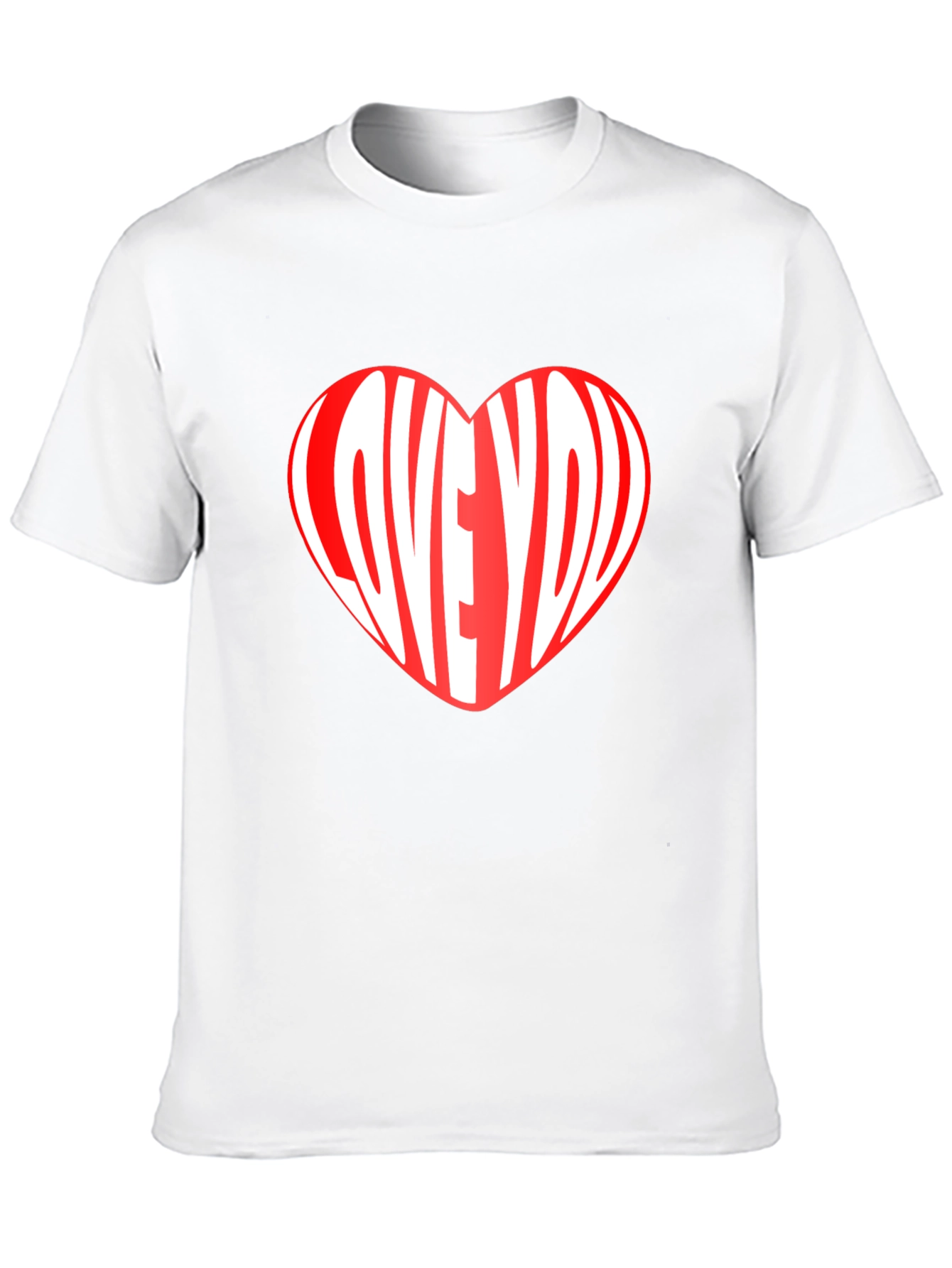 Love You Heart Graphic Print Crew Neck T-Shirt