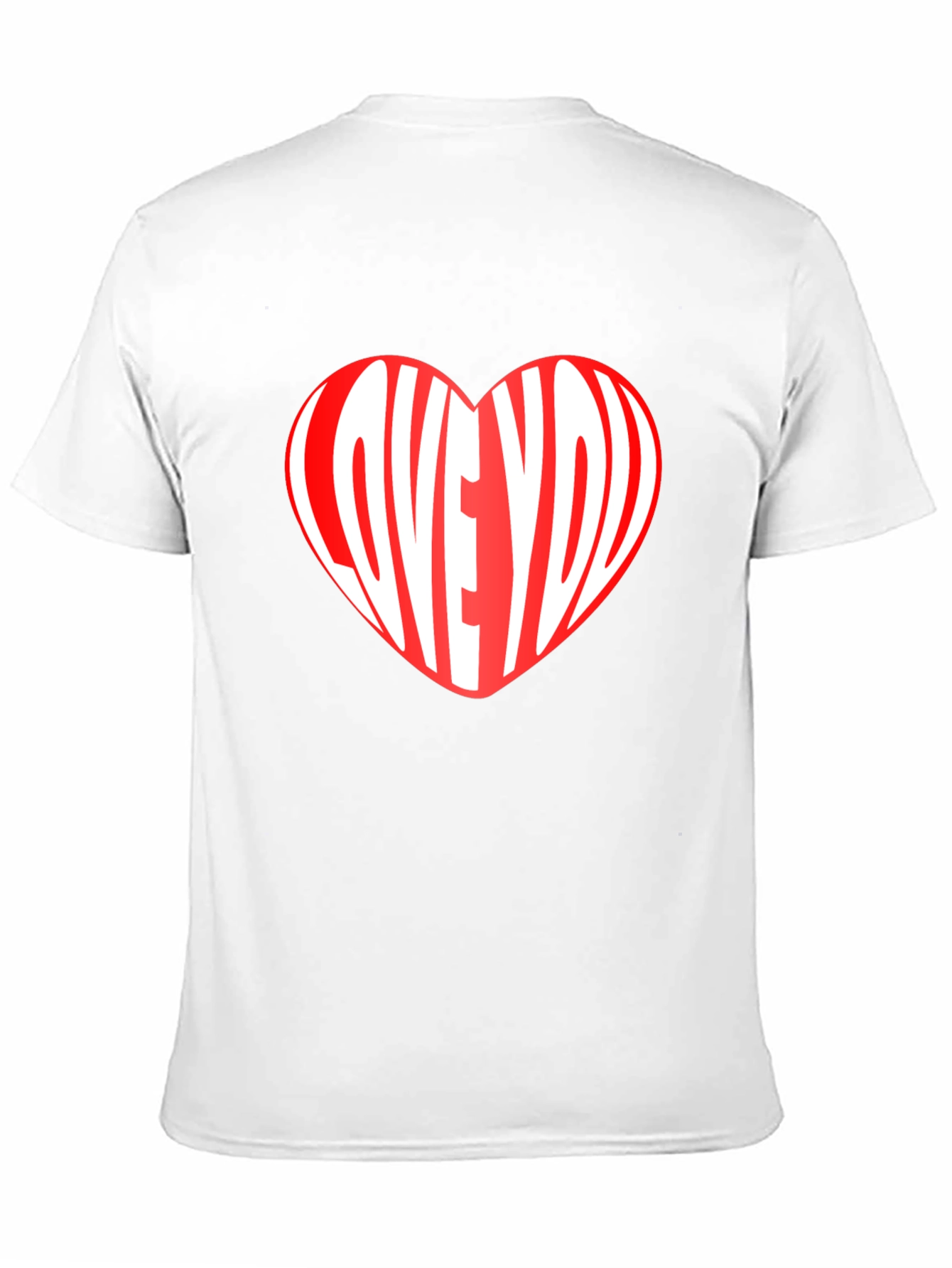 Love You Heart Graphic Print Crew Neck T-Shirt