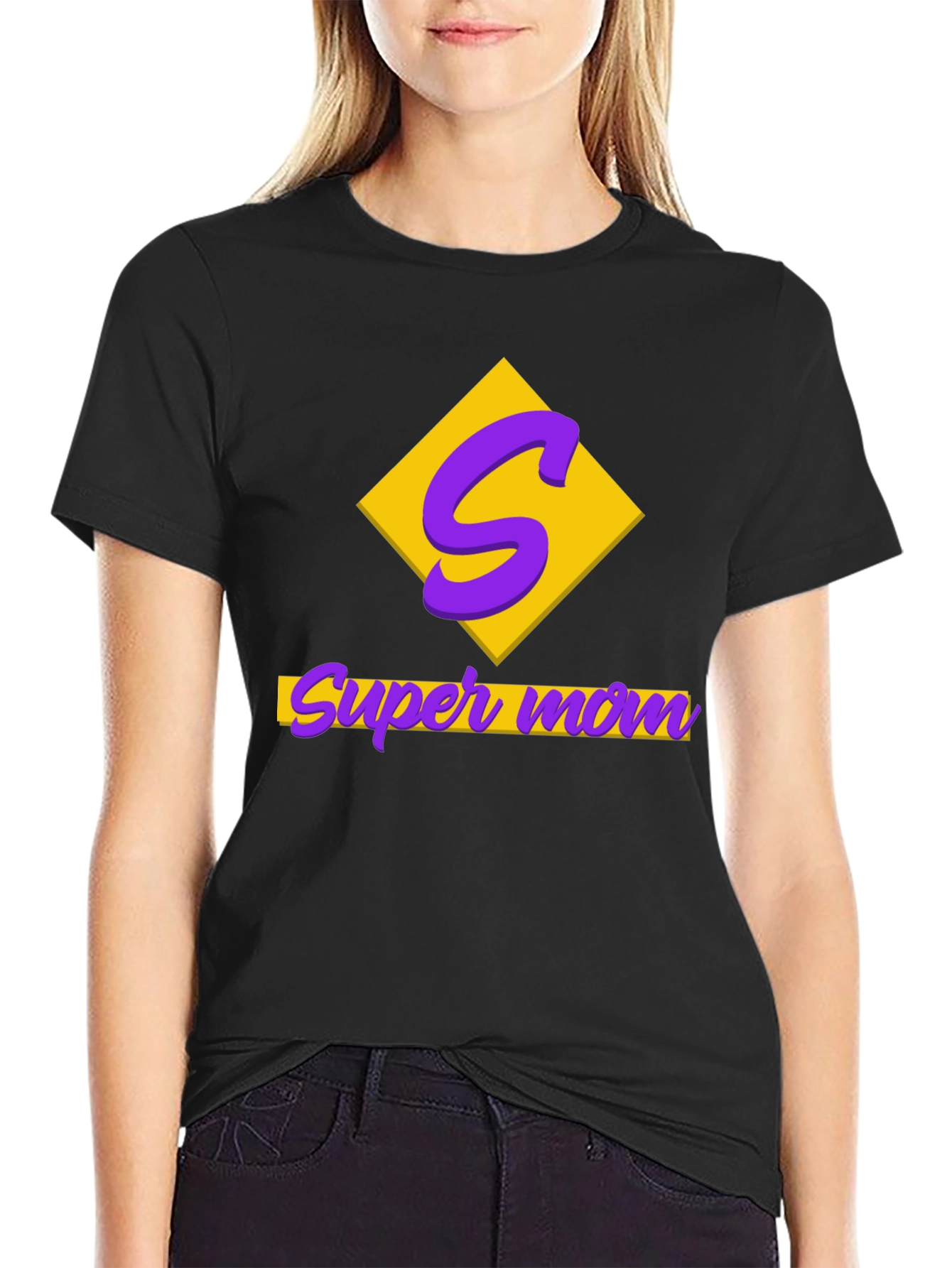 Super Mom Black T-Shirt