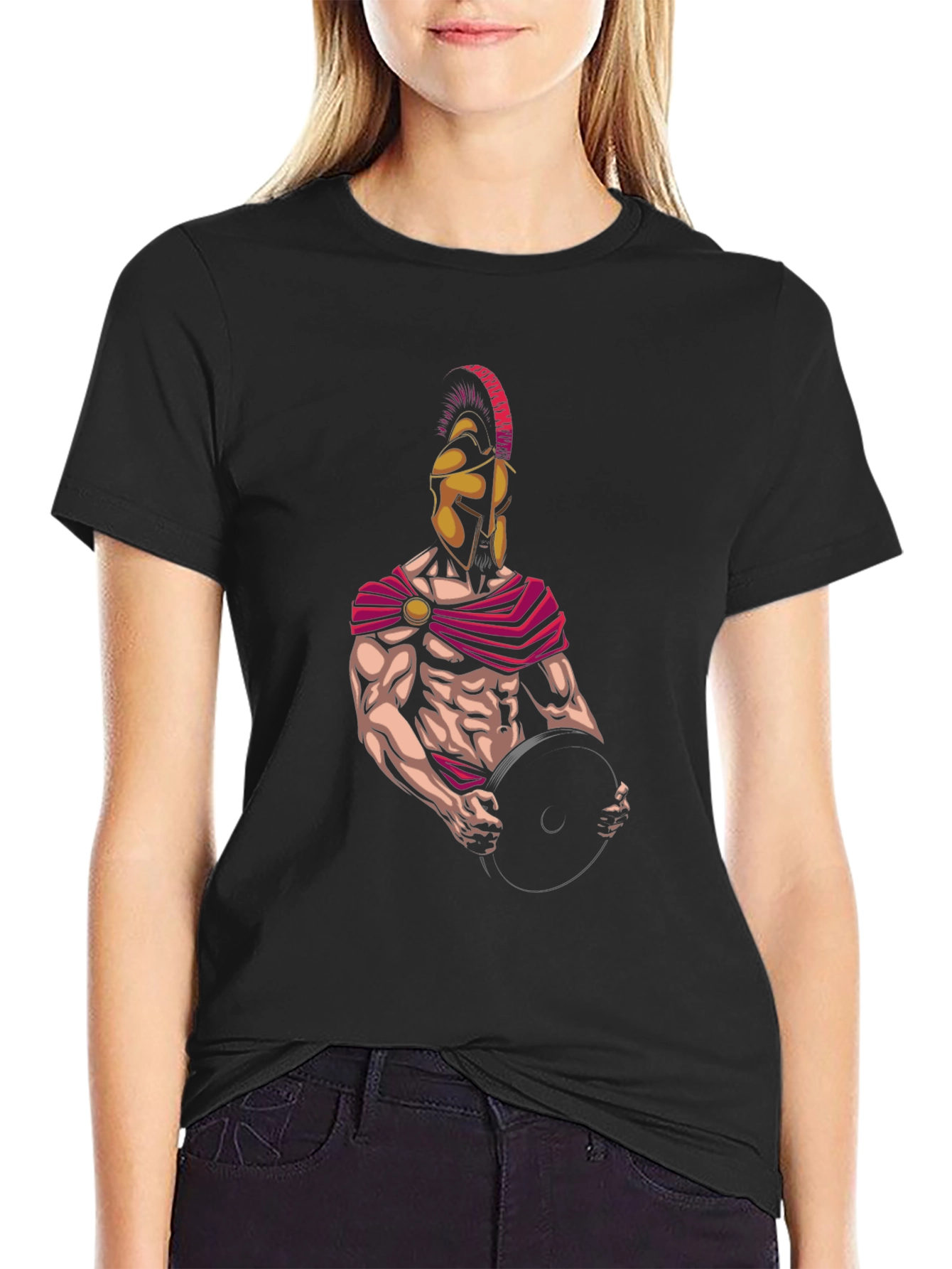 Spartan Warrior Gym T-Shirt - Black Graphic Tee