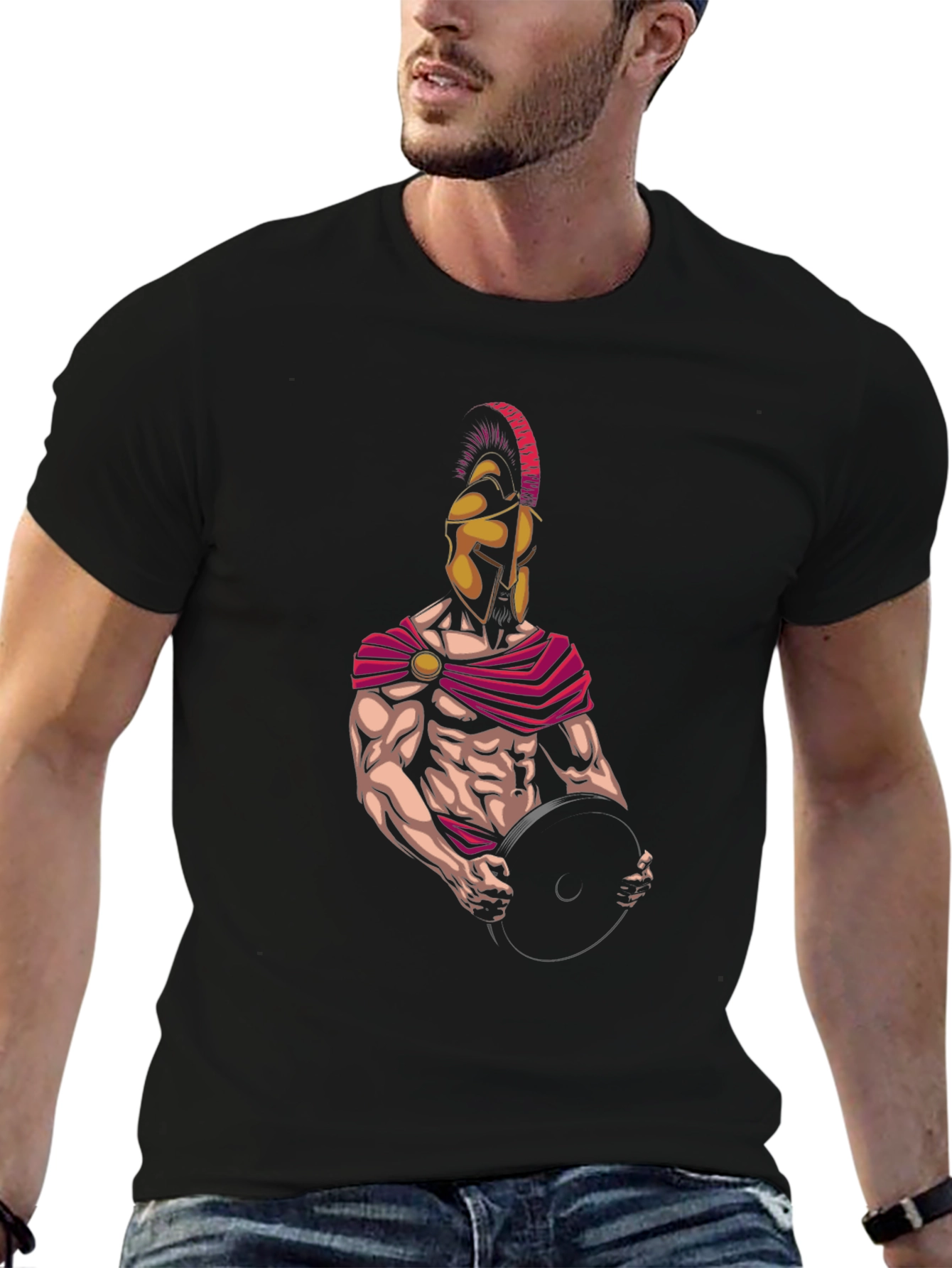 Spartan Warrior Gym T-Shirt - Black Graphic Tee