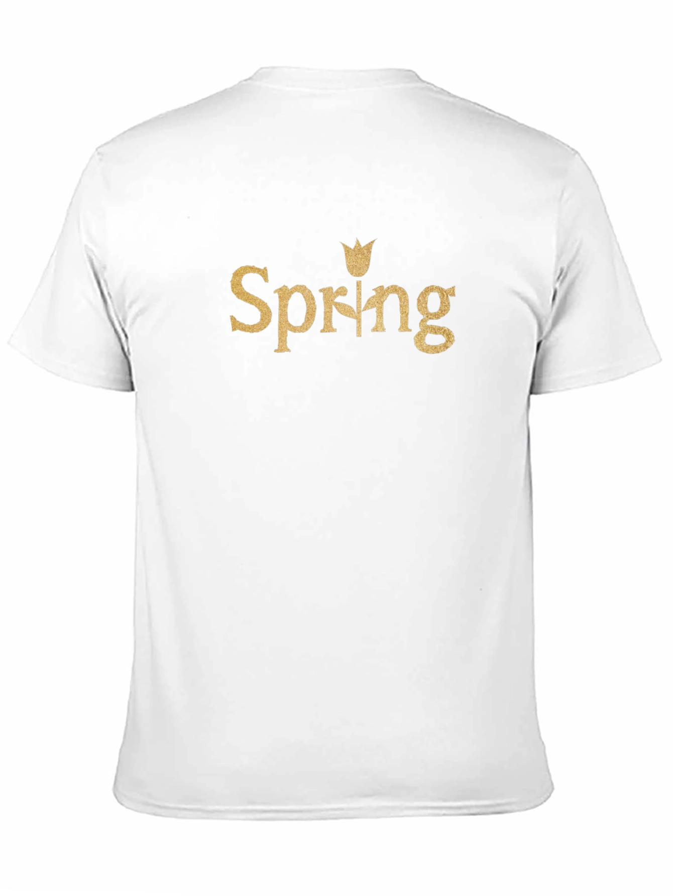 Spring Tulip Graphic Tee - Black Cotton Casual T-Shirt