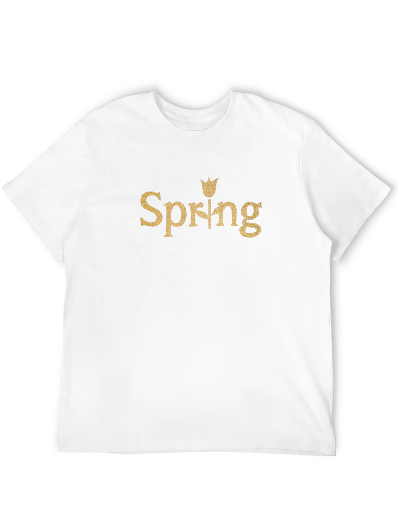 Spring Tulip Graphic Tee - Black Cotton Casual T-Shirt