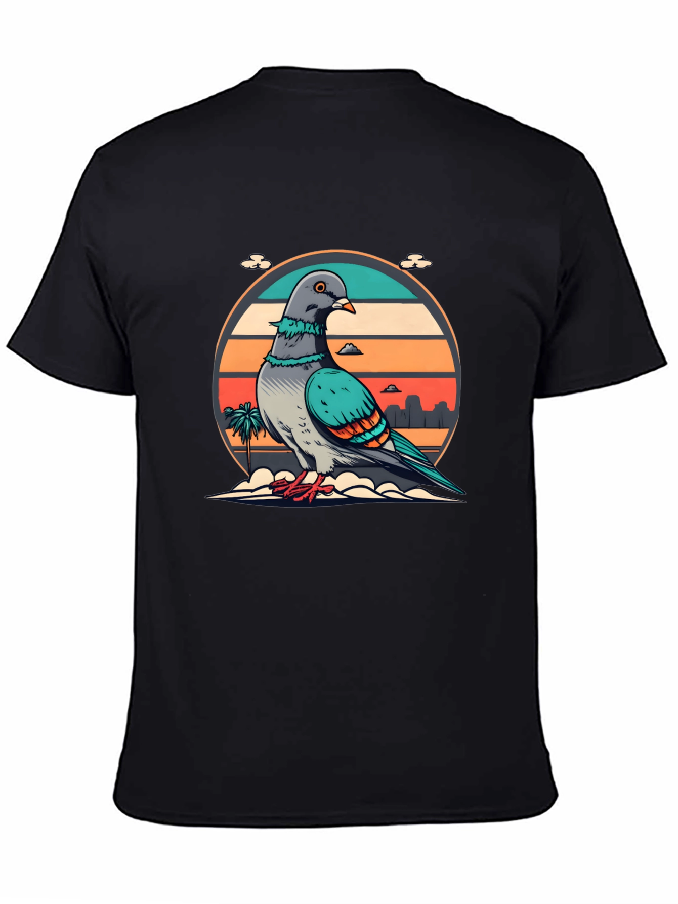 Retro Pigeon Graphic Tee - Unique Urban Style