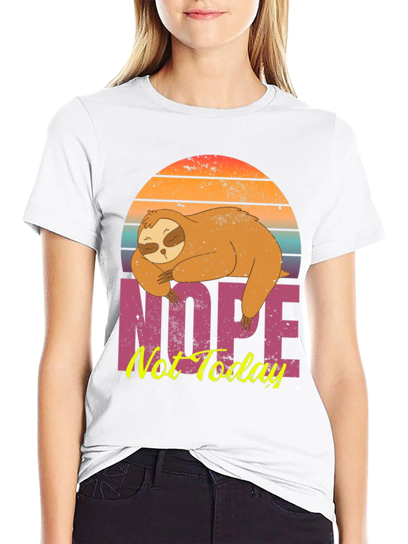 Nope Not Today Sloth Graphic Tee