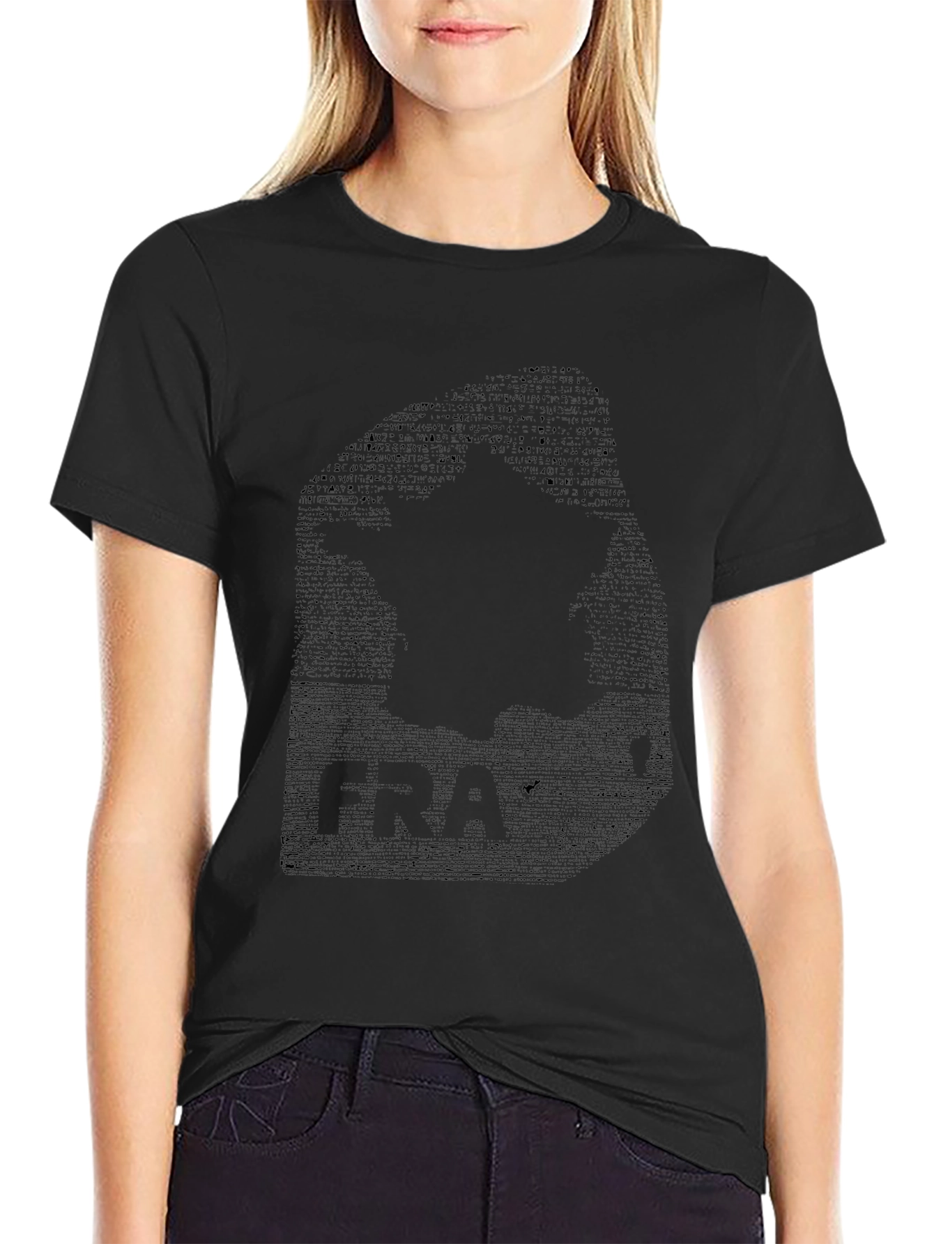 Mens Black Graphic Print Crew Neck T-Shirt