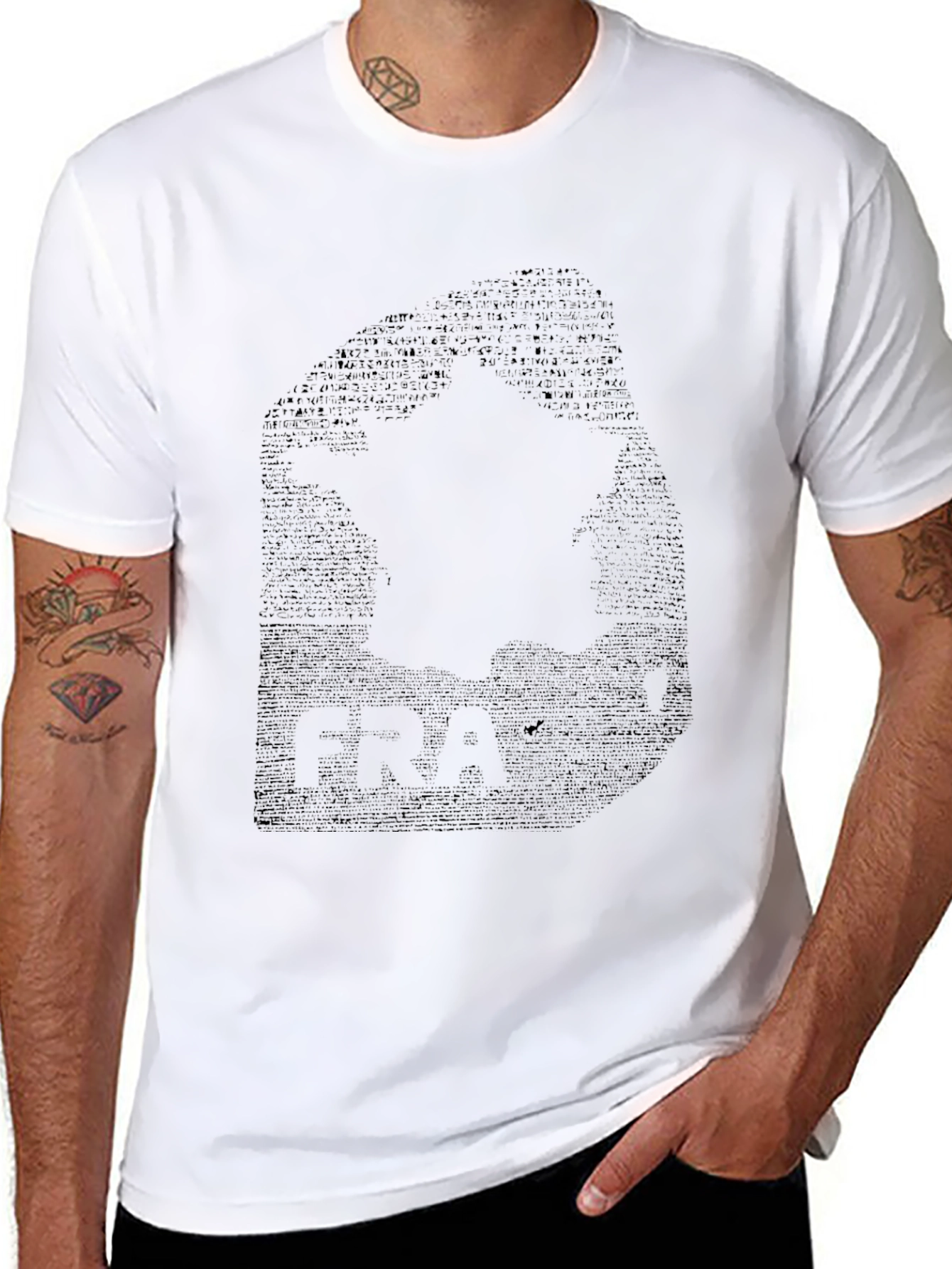 Mens Black Graphic Print Crew Neck T-Shirt