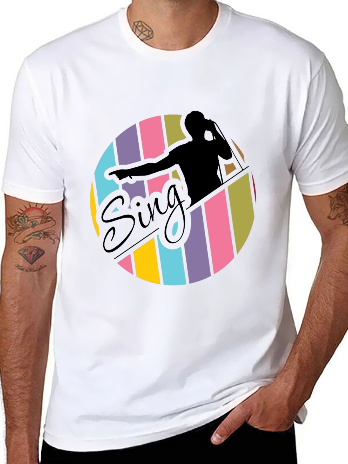 Retro Sing T-Shirt - Stylish Vocalist Tee