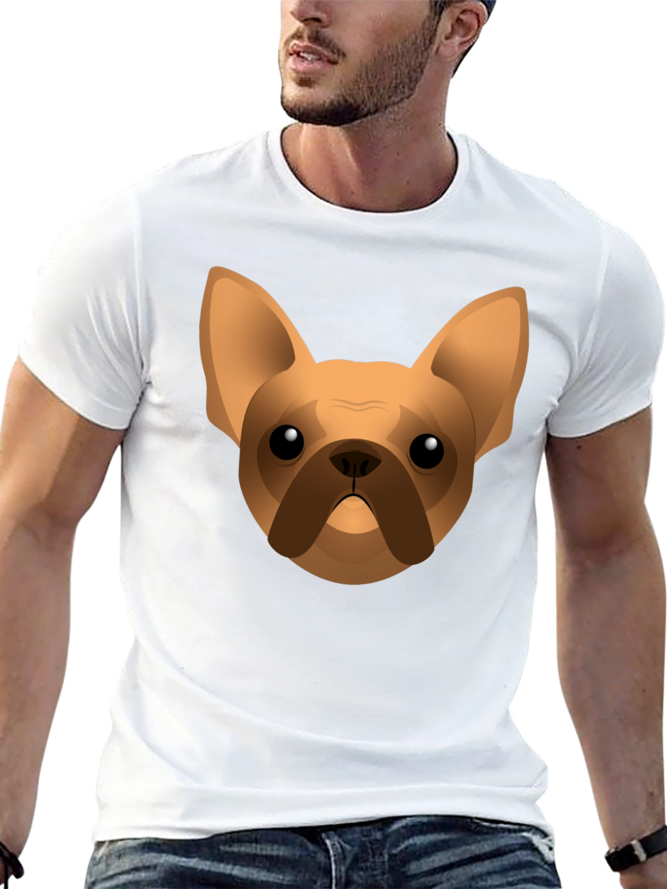 French Bulldog Graphic Tee - Black Cotton T-Shirt