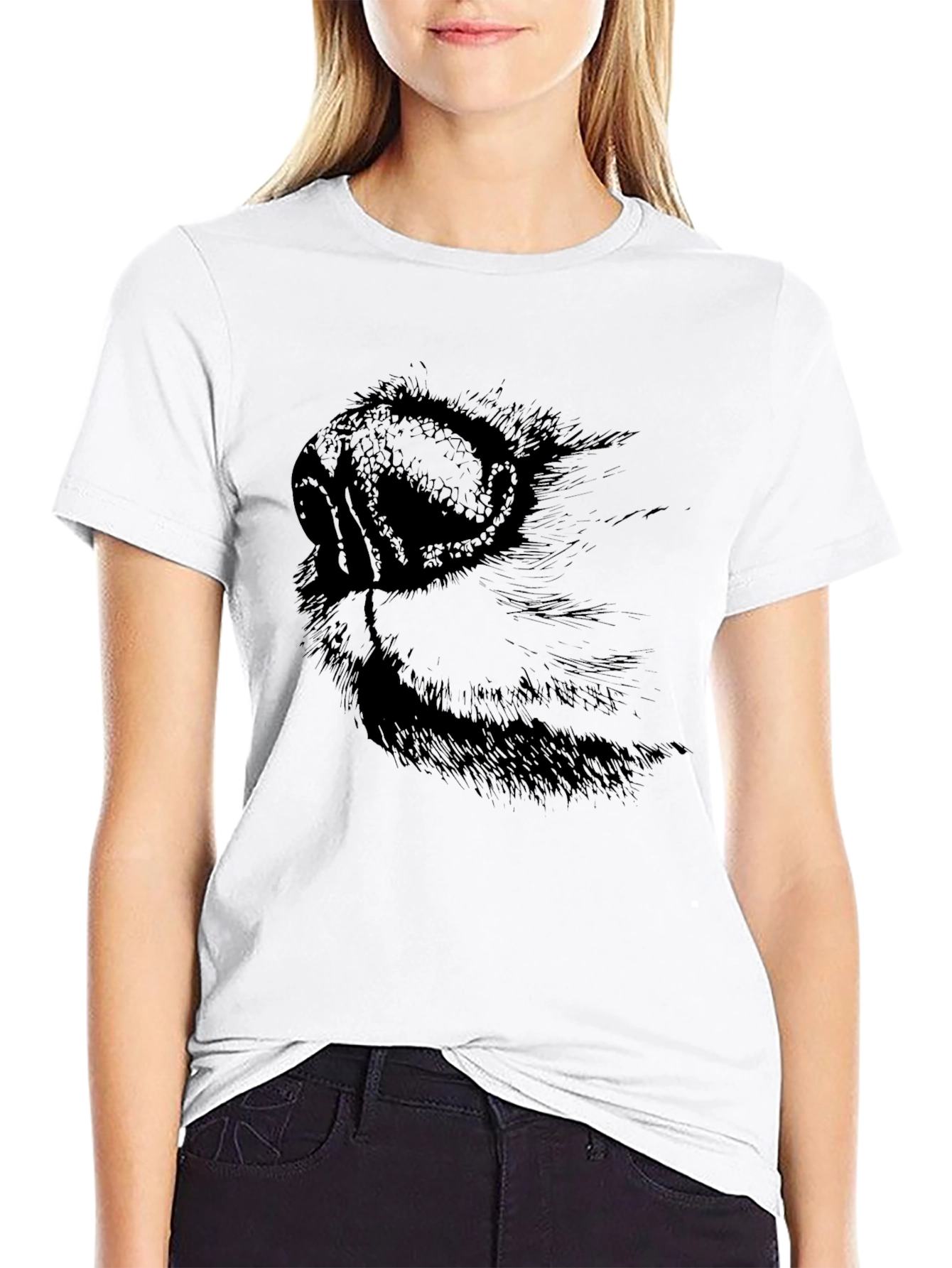 Black T-Shirt with Dog Nose Graphic