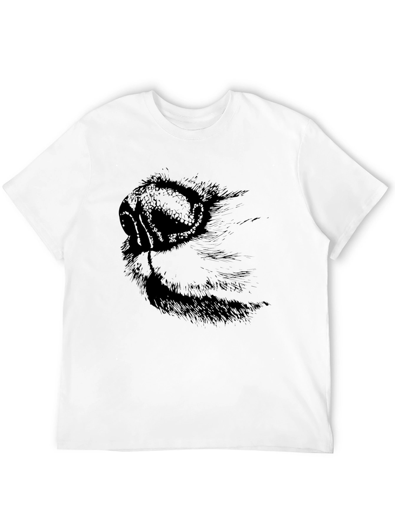 Black T-Shirt with Dog Nose Graphic