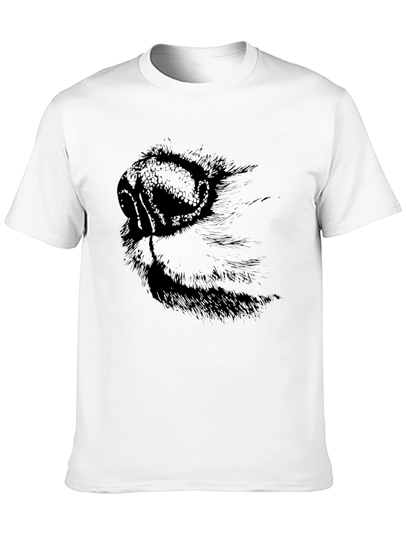 Black T-Shirt with Dog Nose Graphic