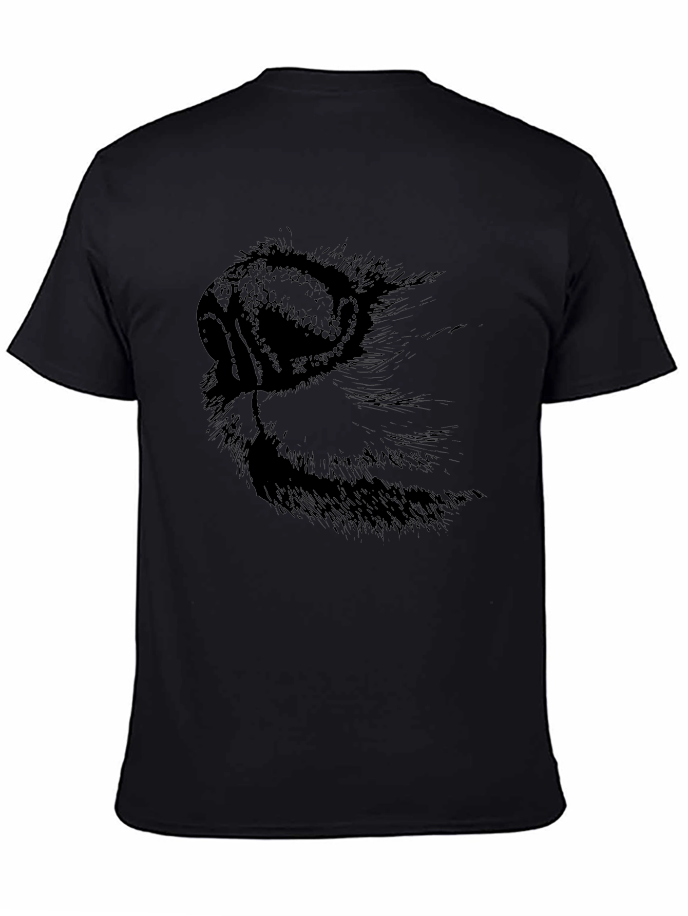 Black T-Shirt with Dog Nose Graphic