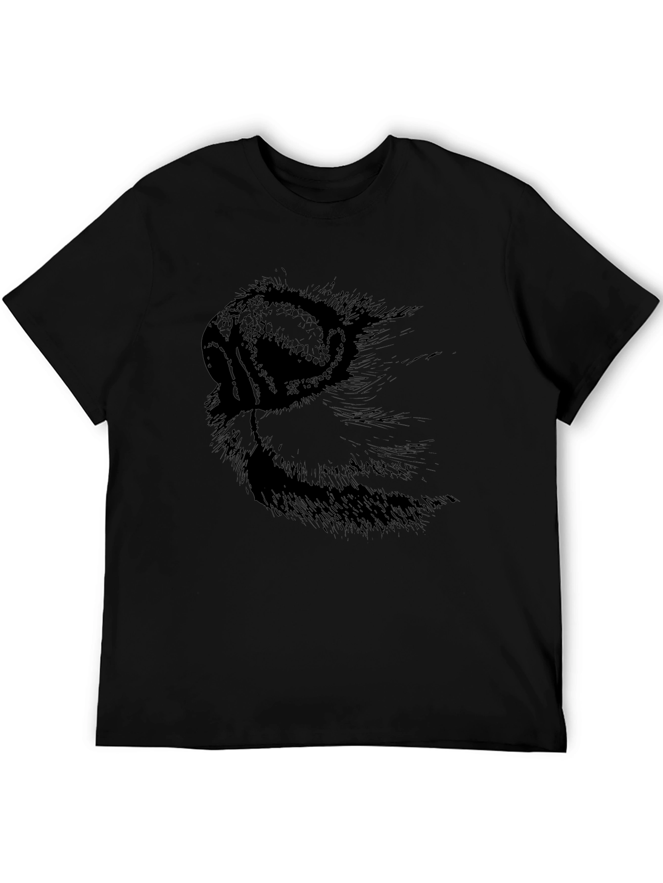 Black T-Shirt with Dog Nose Graphic