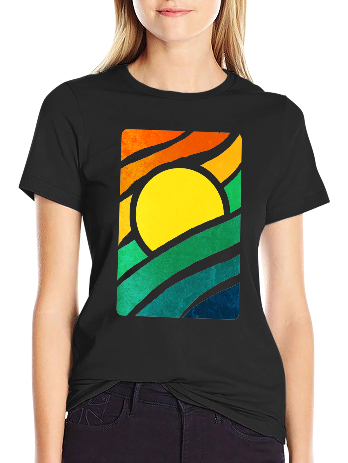 Retro Sunset Graphic T-Shirt - Stylish Mens Tee