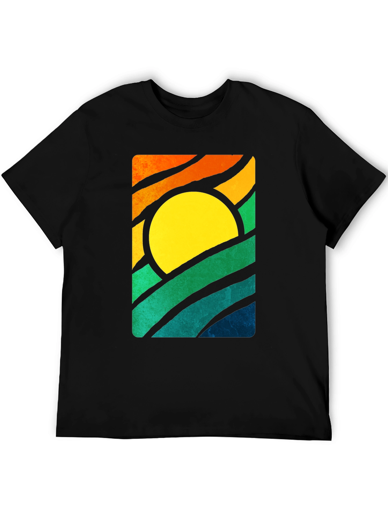 Retro Sunset Graphic T-Shirt - Stylish Mens Tee
