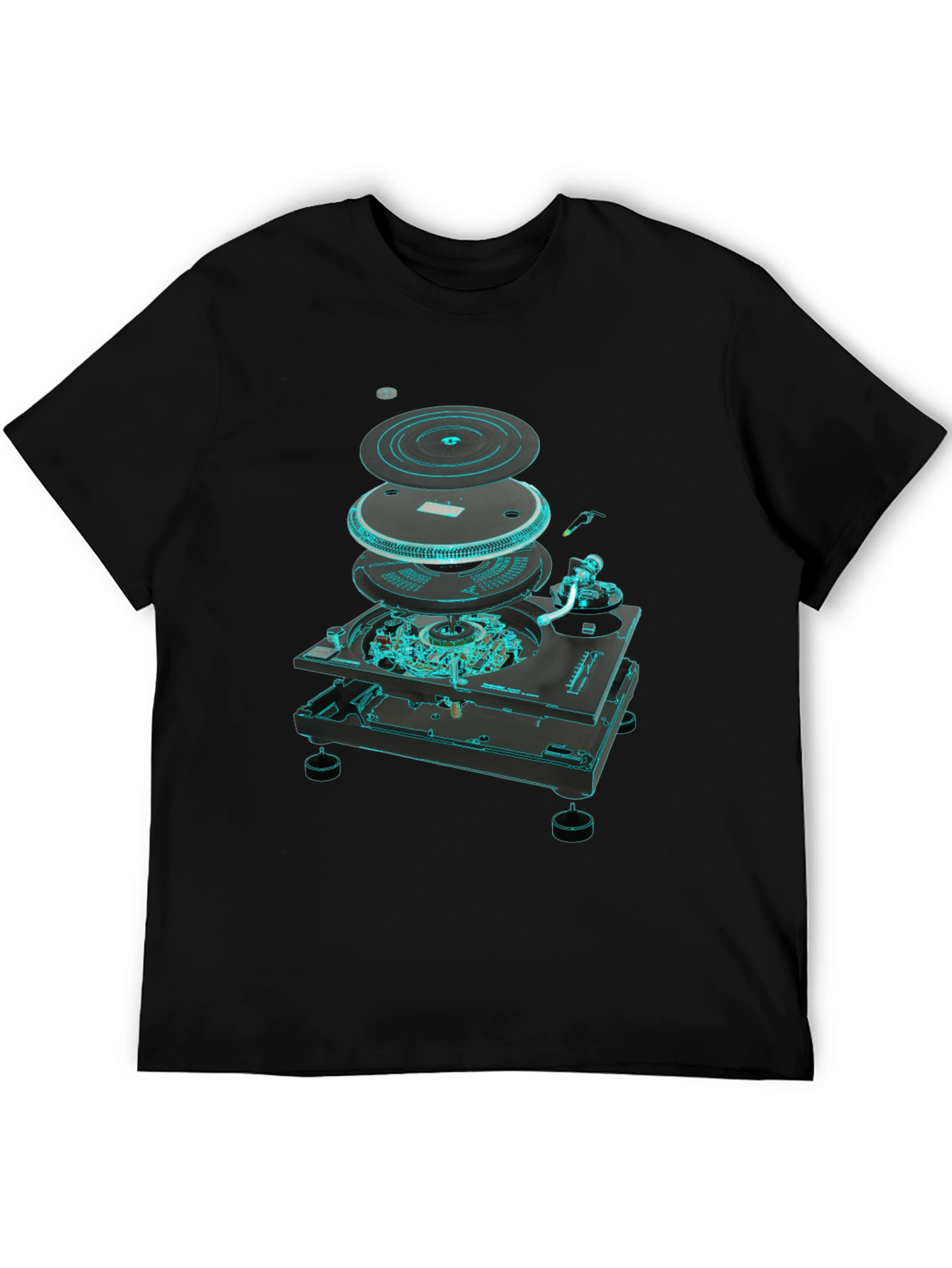 DJ Turntable Exploded View Graphic Tee