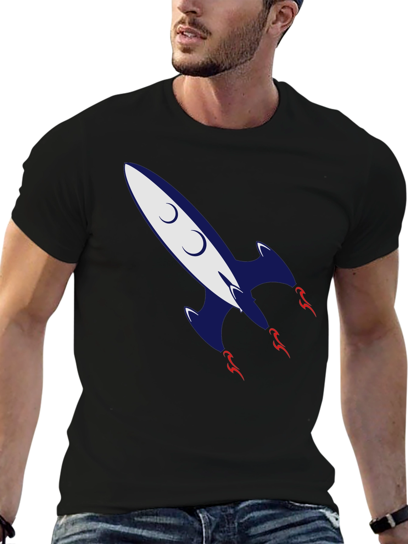 Retro Rocket Graphic Tee - Classic Cool