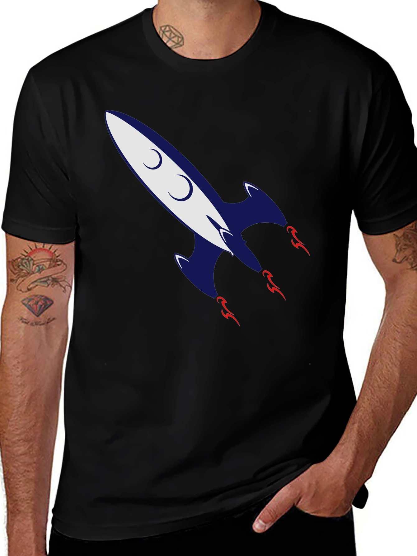 Retro Rocket Graphic Tee - Classic Cool