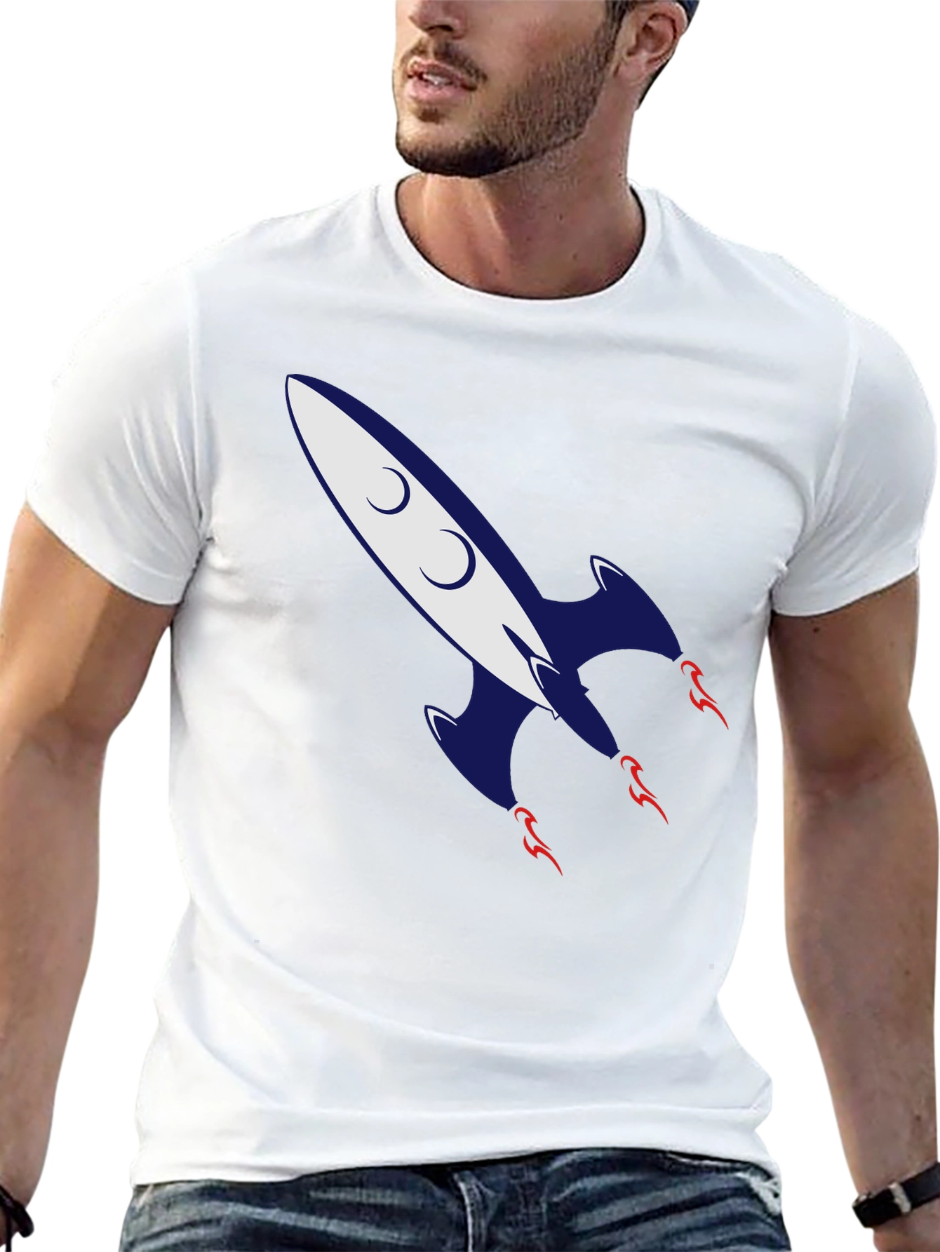 Retro Rocket Graphic Tee - Classic Cool