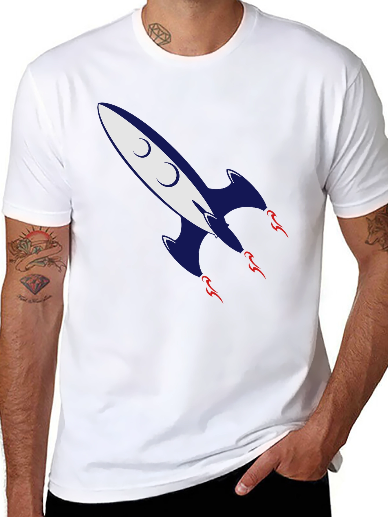 Retro Rocket Graphic Tee - Classic Cool