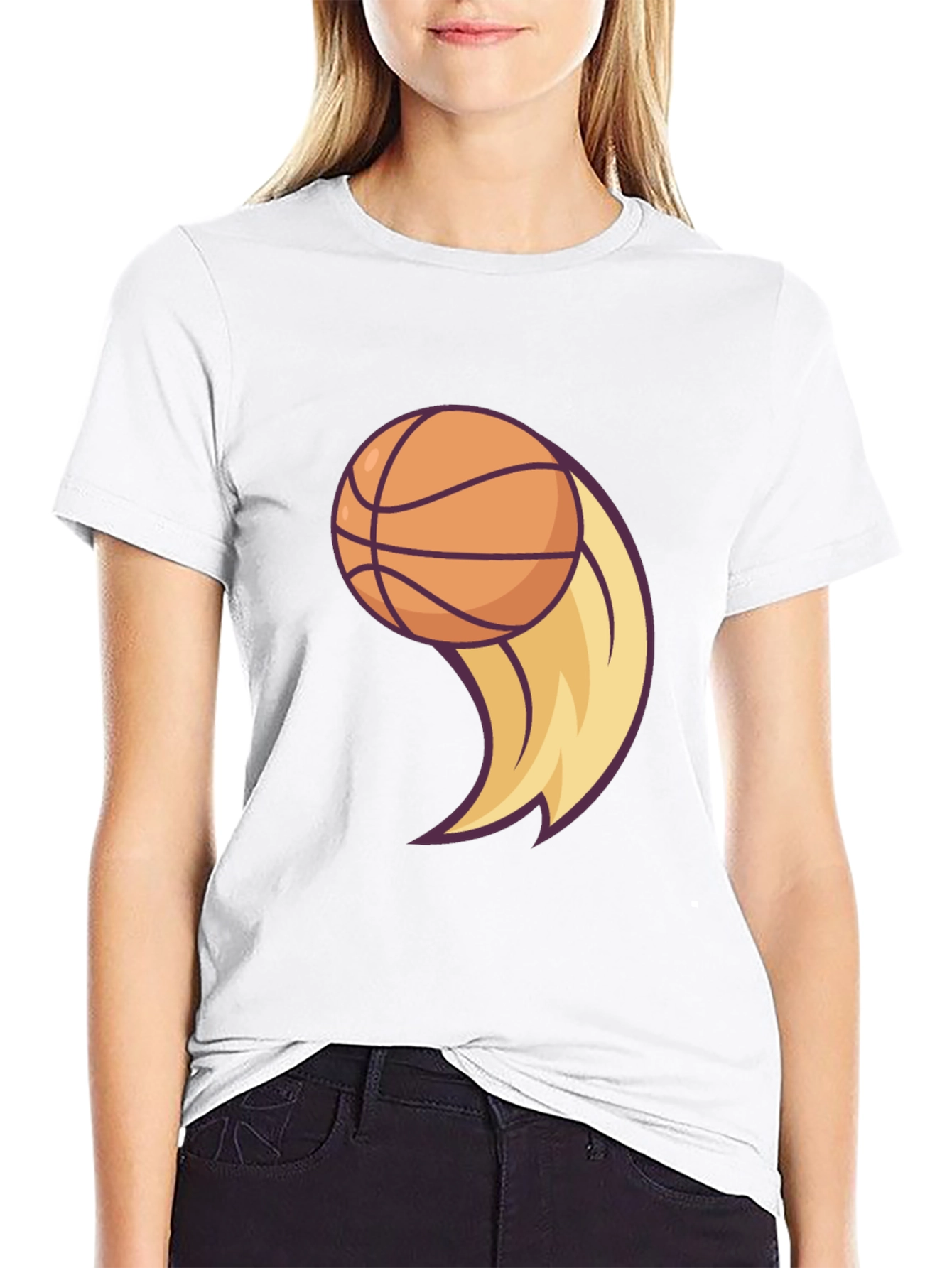 Basketball Flame Graphic Tee - Cool Sportswear