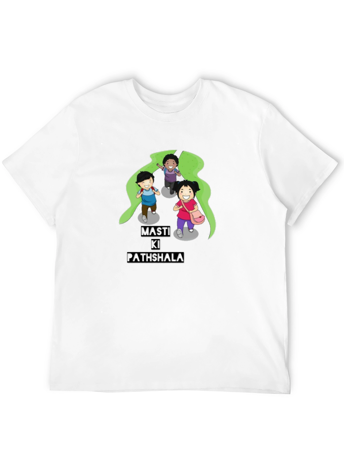 Black T-Shirt with Playful Cartoon Print