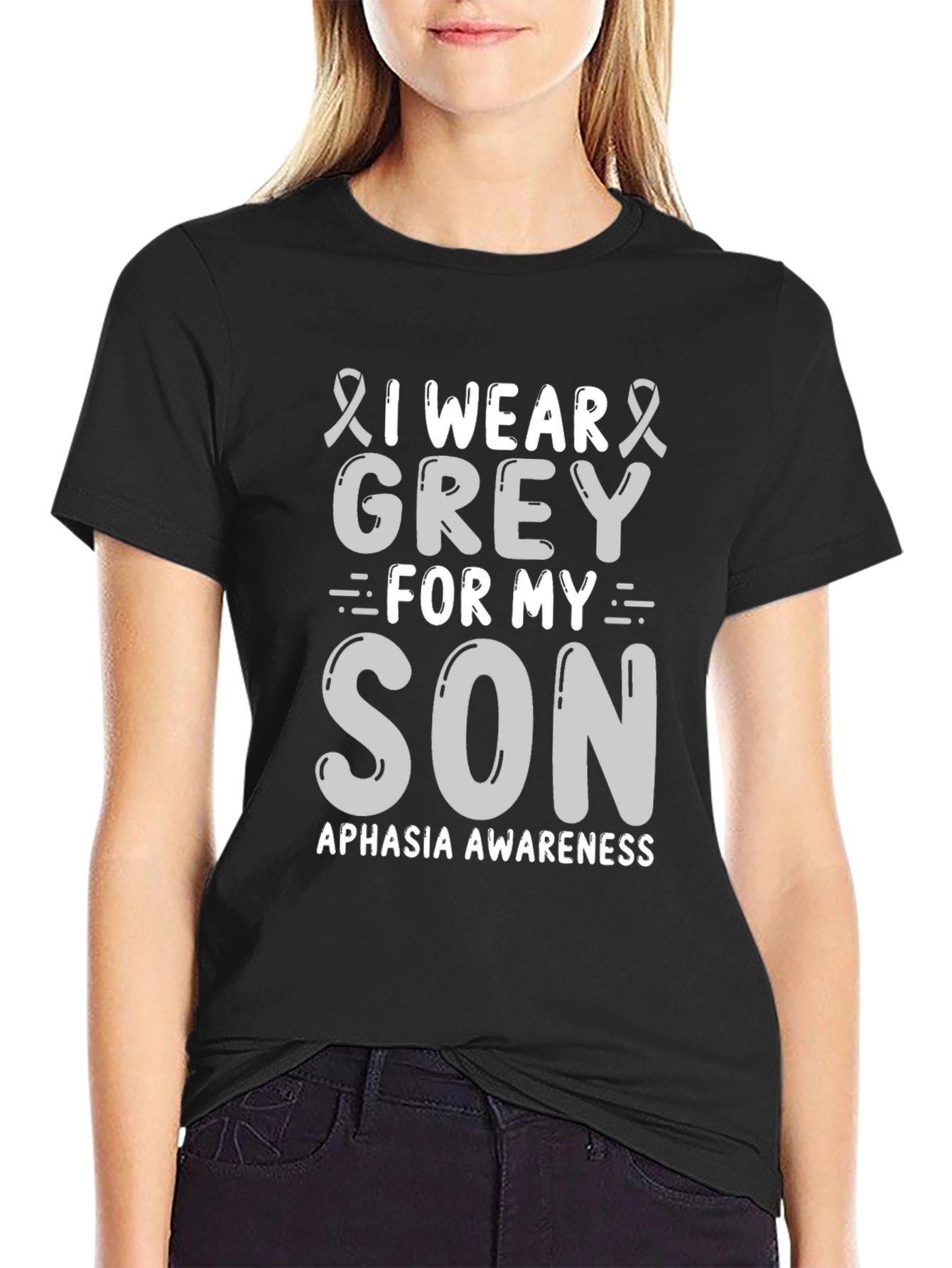 Aphasia Awareness T-Shirt - Grey Ribbon