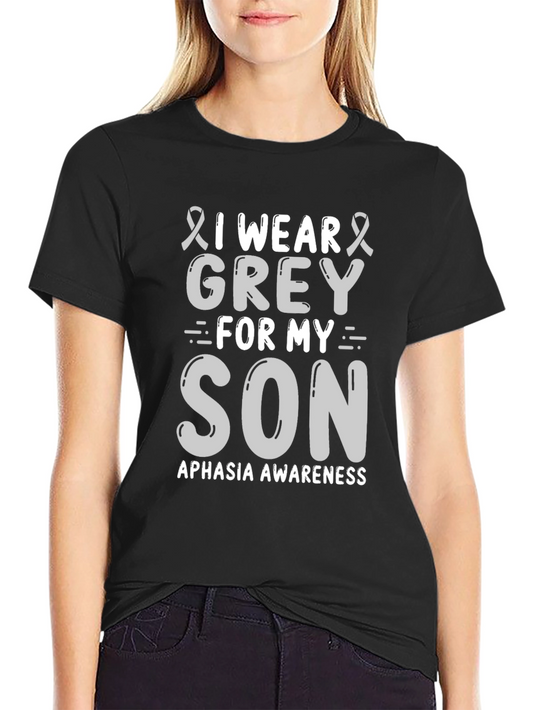 Aphasia Awareness T-Shirt - Grey Ribbon