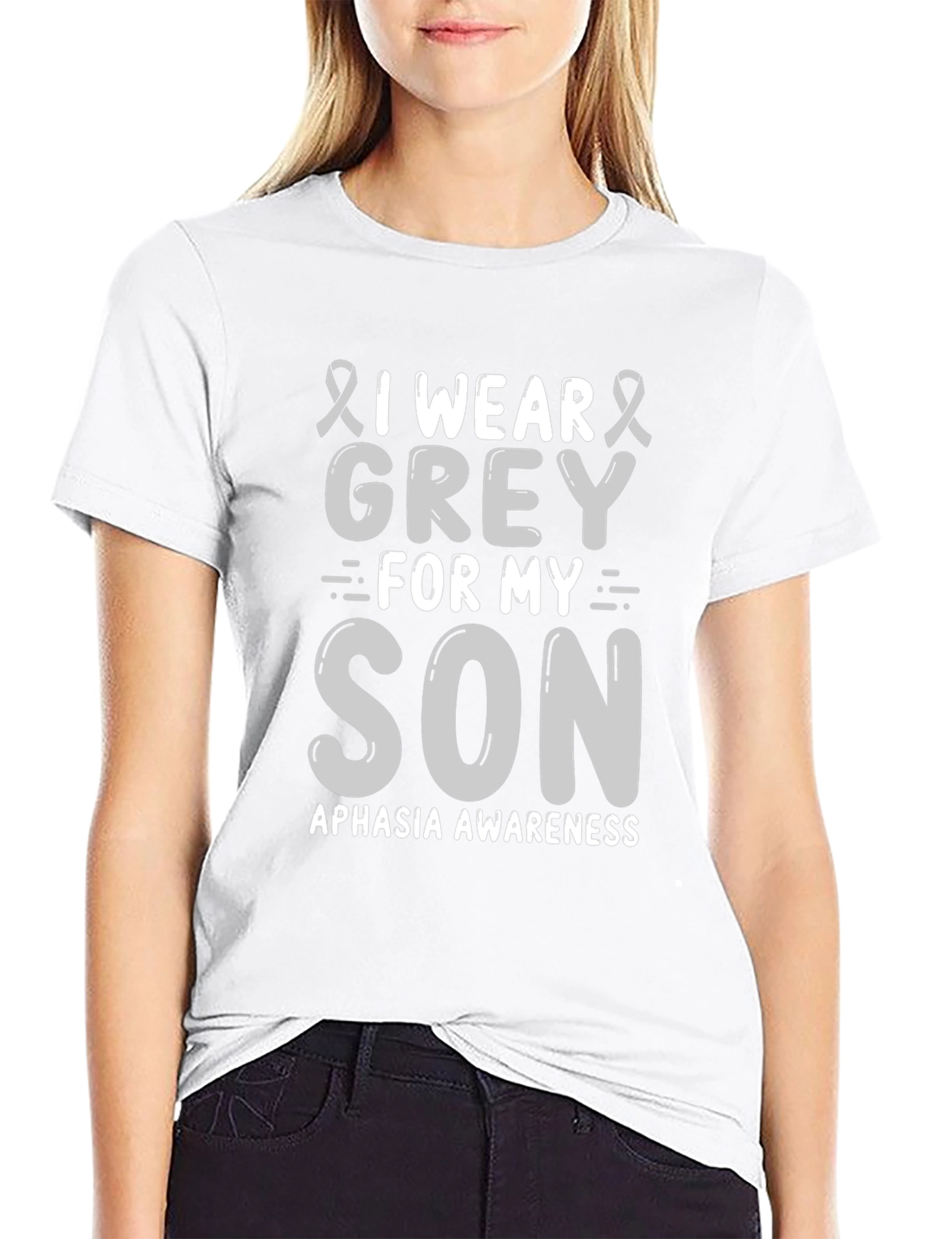 Aphasia Awareness T-Shirt - Grey Ribbon