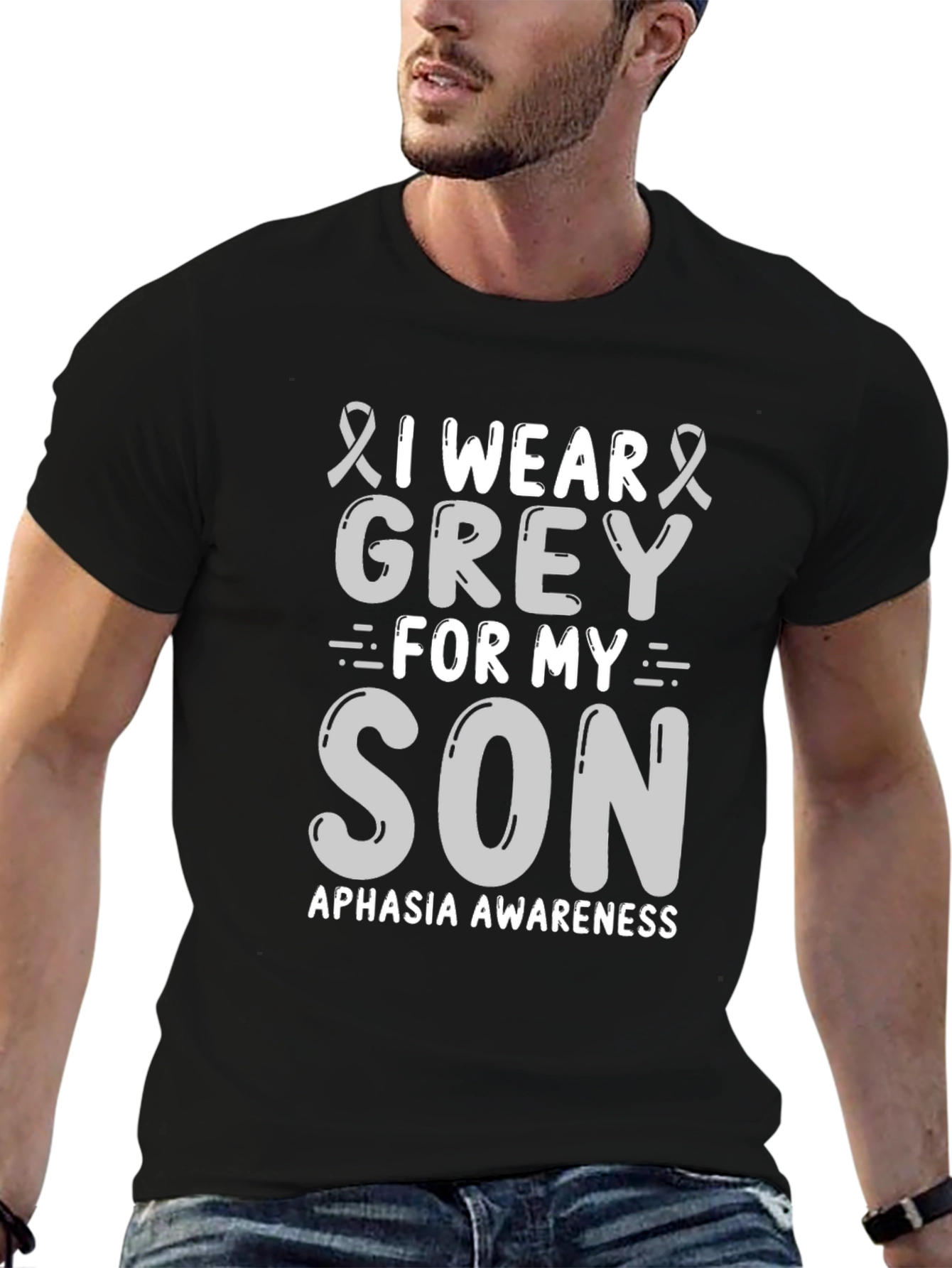 Aphasia Awareness T-Shirt - Grey Ribbon