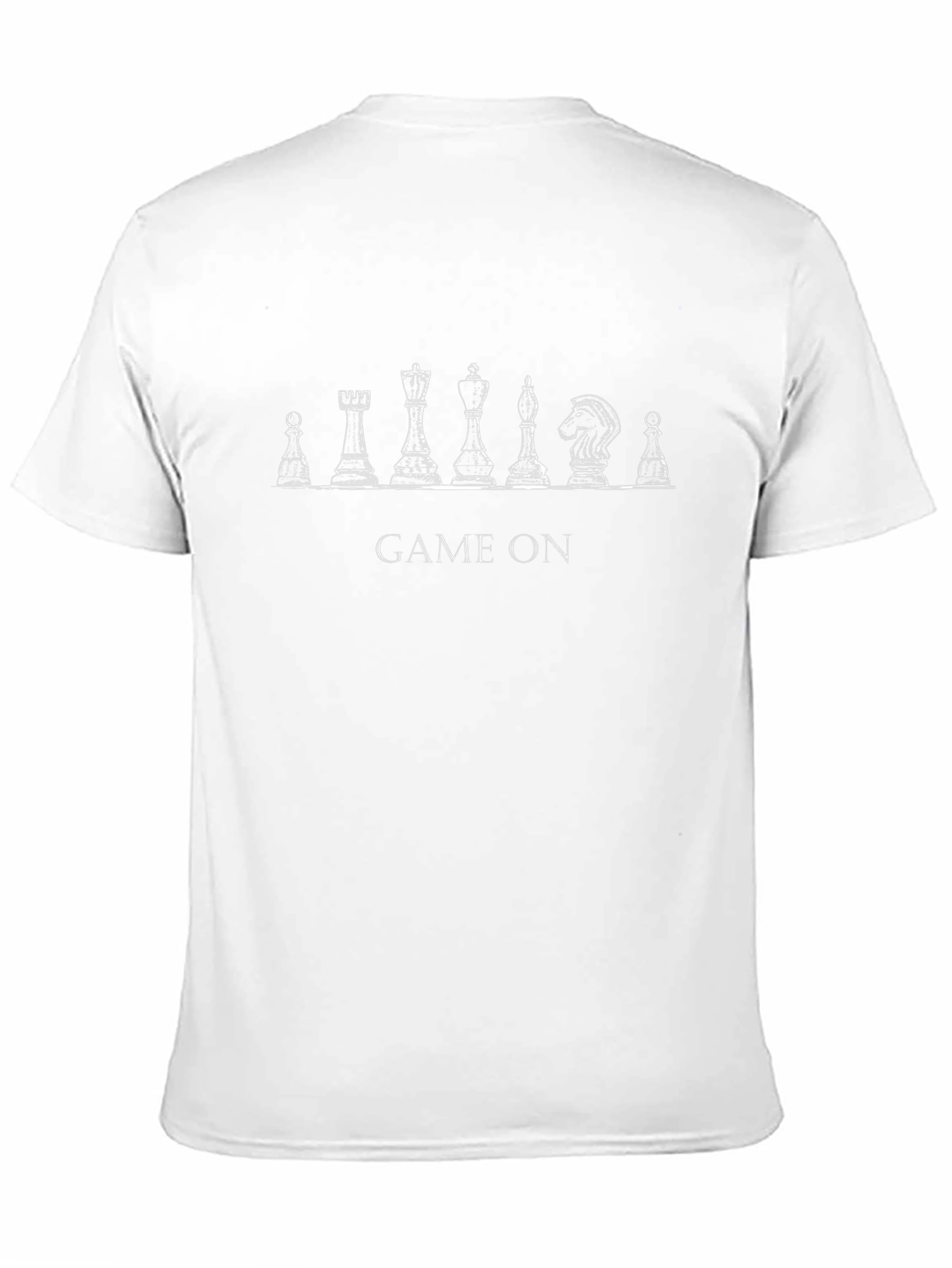 Chess Game On Graphic Print Crew Neck T-Shirt