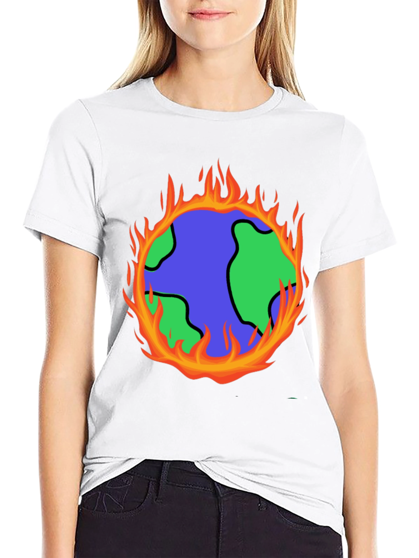 Global Warming T-Shirt - Earth on Fire Graphic Tee