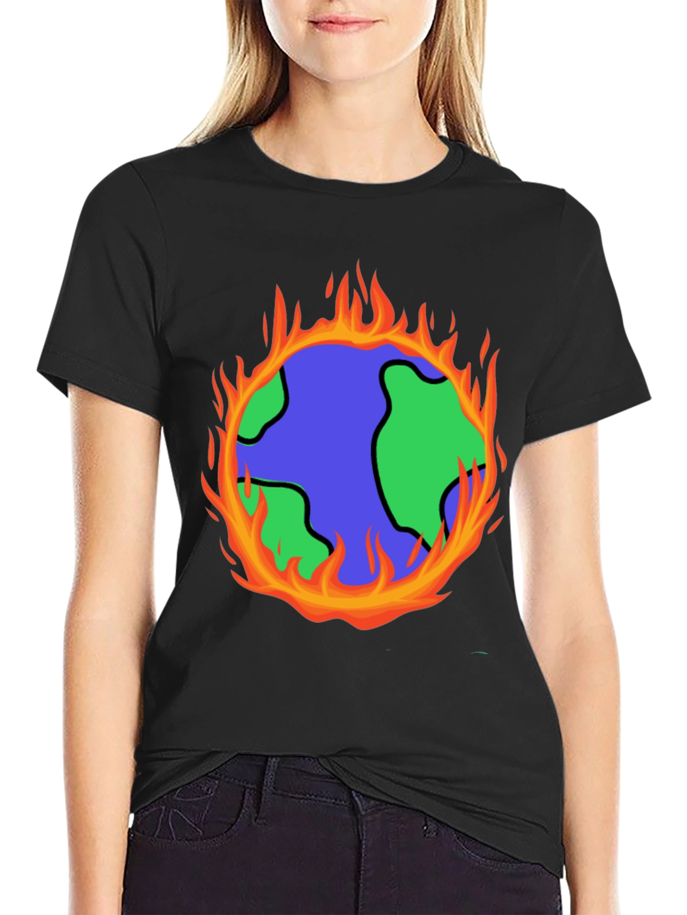 Global Warming T-Shirt - Earth on Fire Graphic Tee