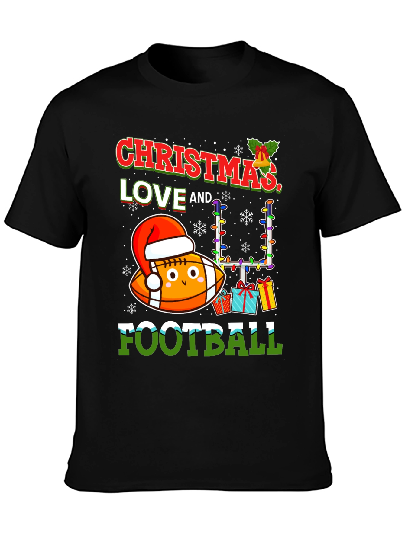 Christmas Love & Football Graphic Tee