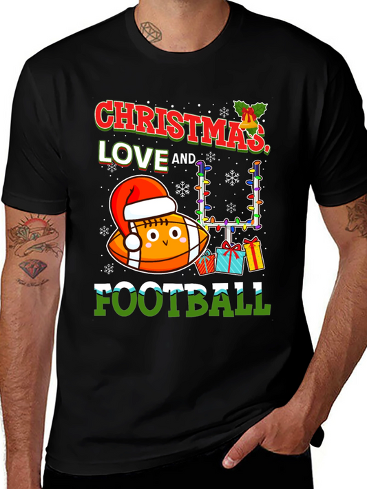 Christmas Love & Football Graphic Tee