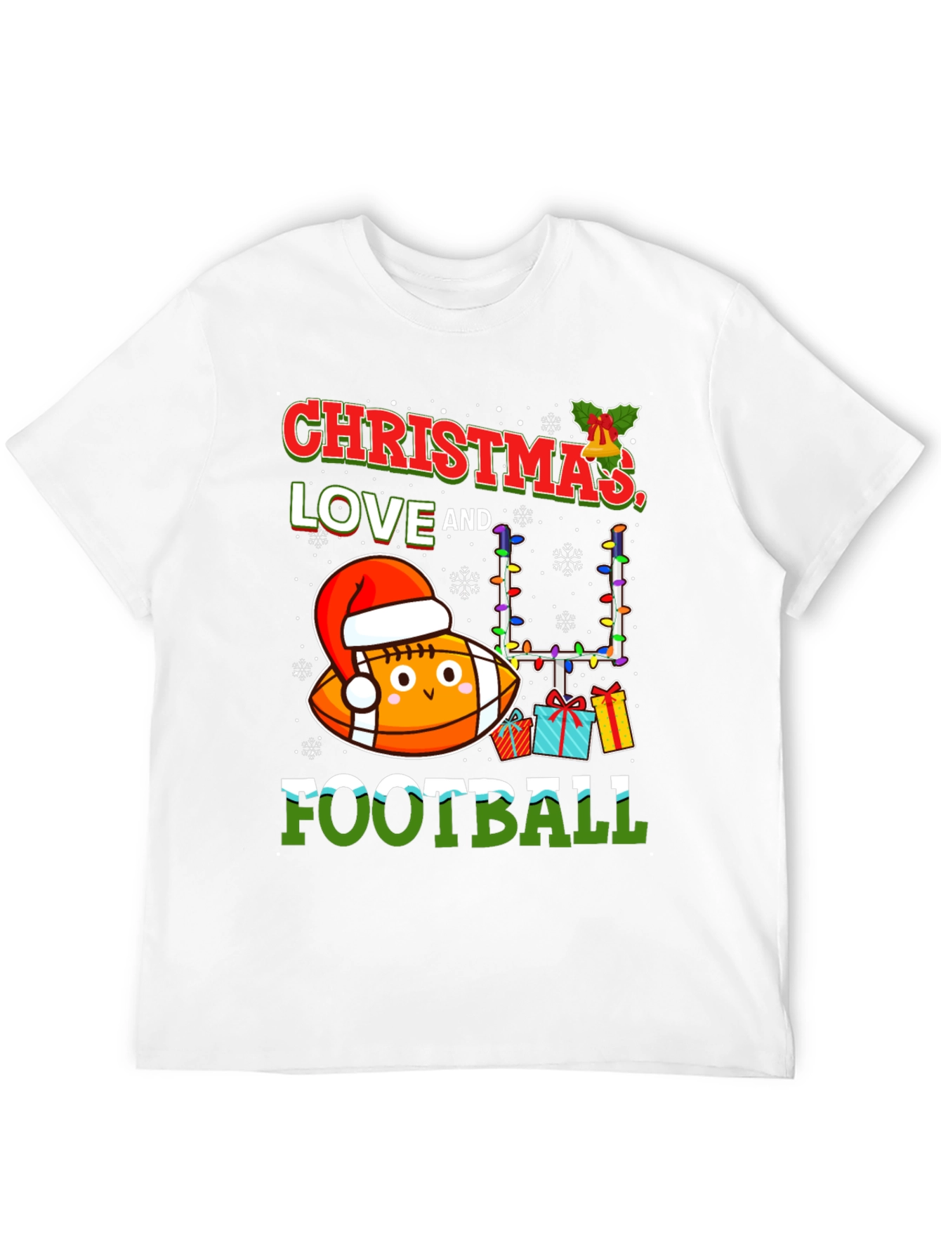 Christmas Love & Football Graphic Tee