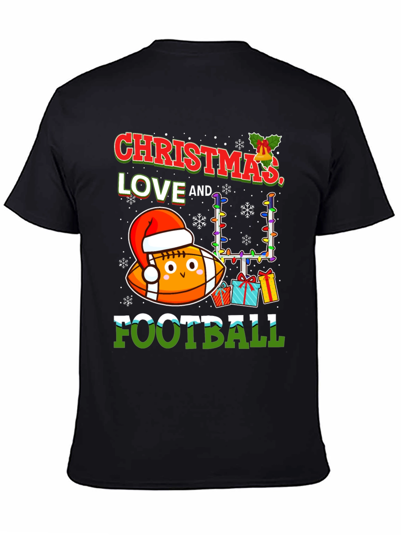 Christmas Love & Football Graphic Tee