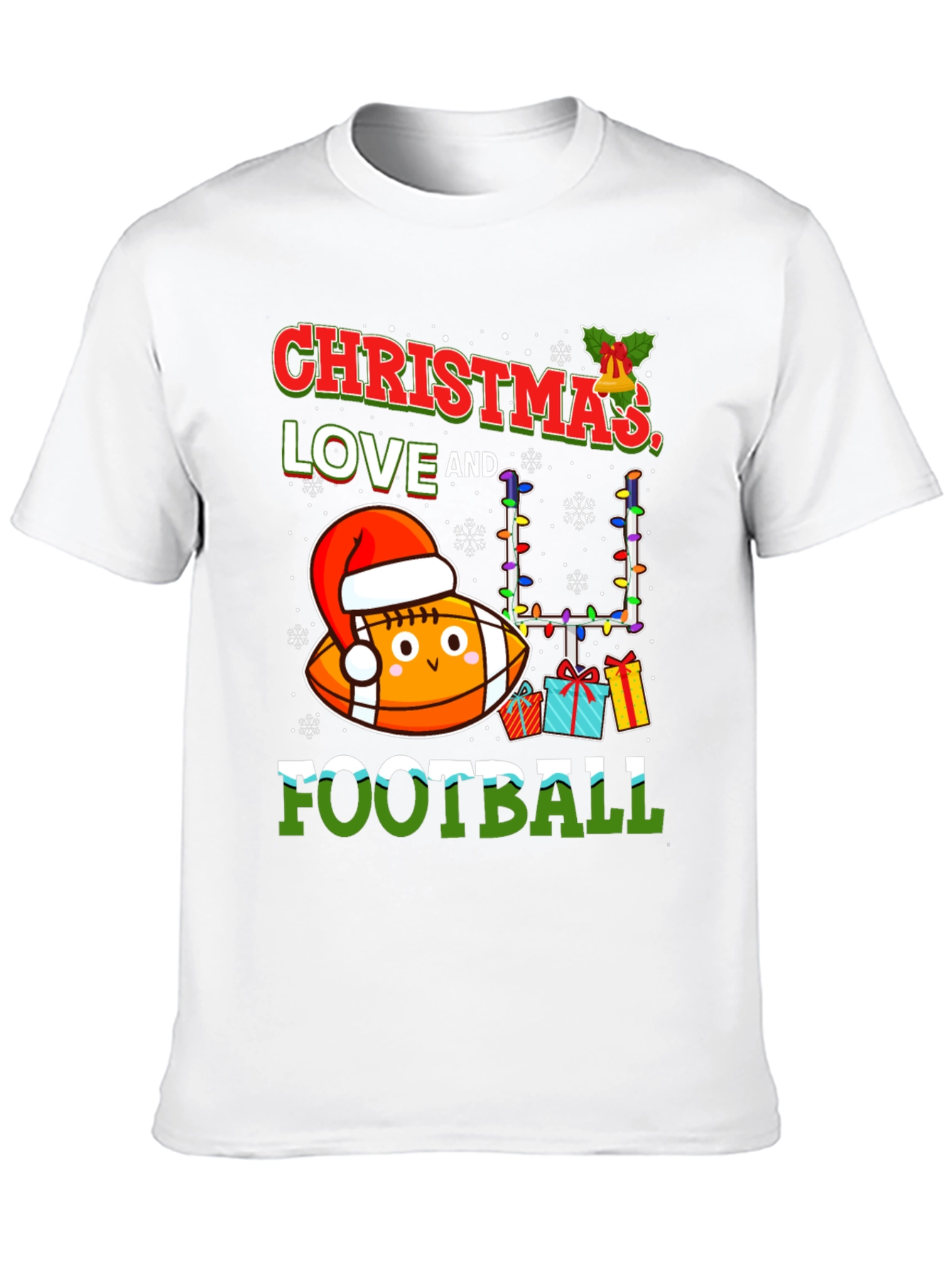 Christmas Love & Football Graphic Tee