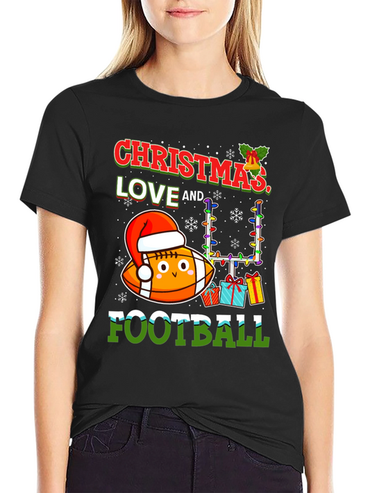 Christmas Love & Football Graphic Tee