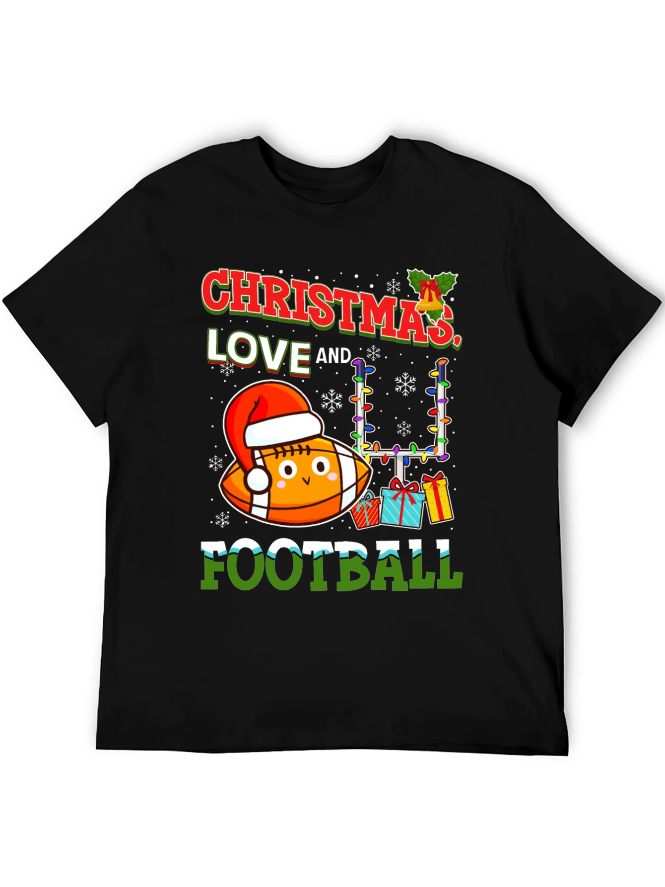 Christmas Love & Football Graphic Tee