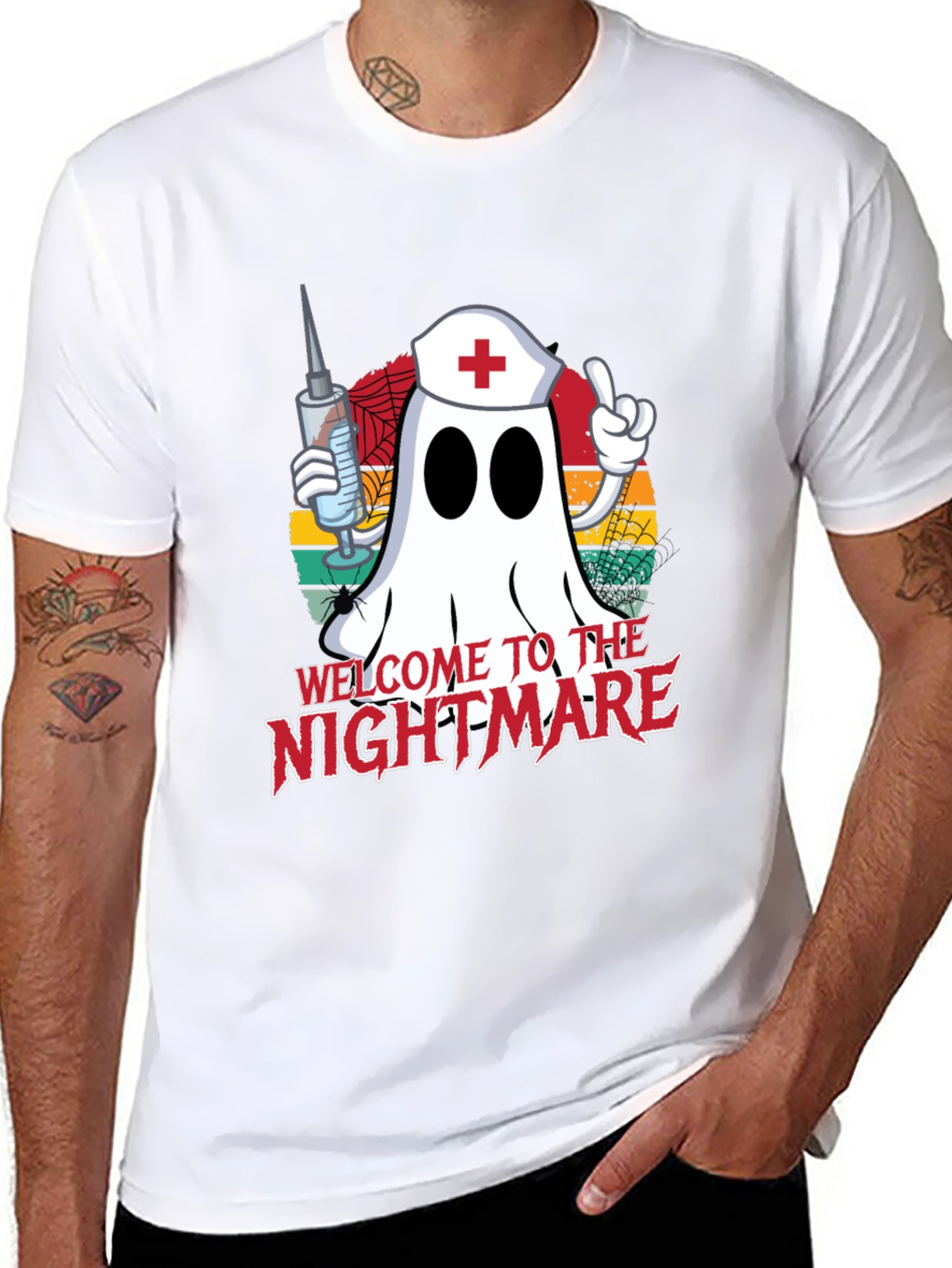 Ghost Nurse Halloween T-Shirt - Welcome to the Nightmare