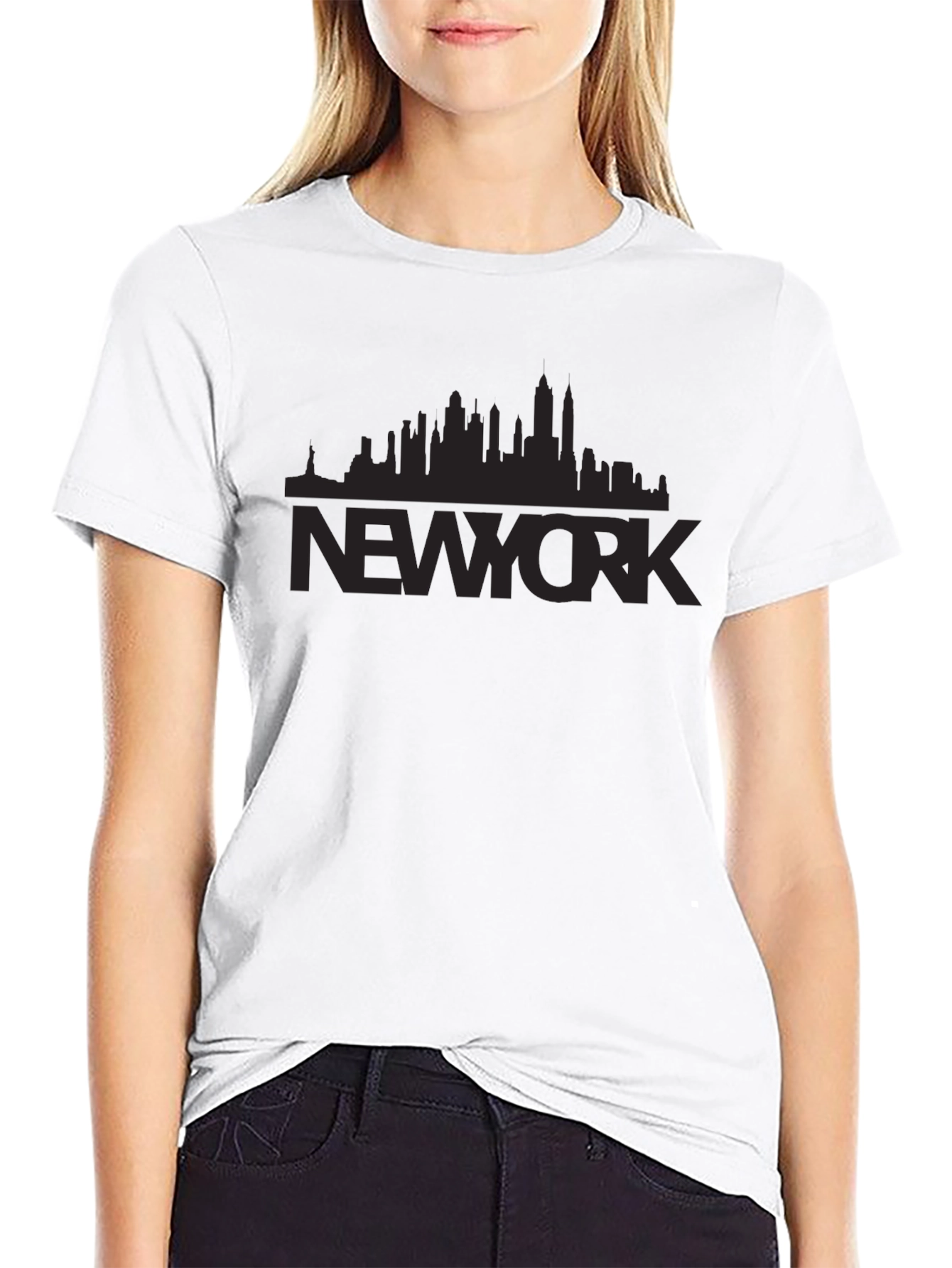 New York Skyline Graphic T-Shirt - Black