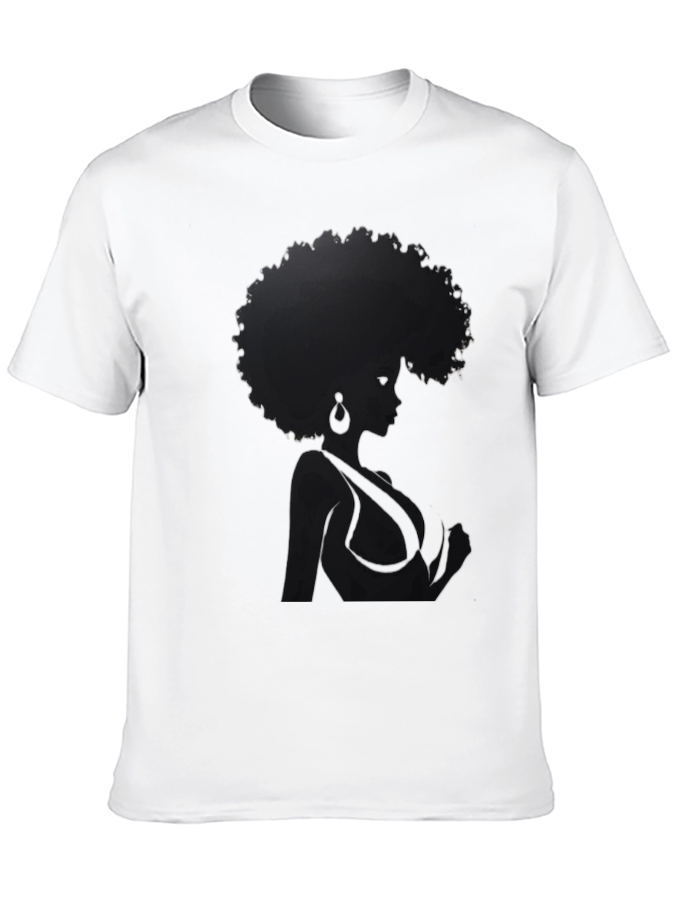 Afro Woman Graphic Tee - Stylish Black T-Shirt