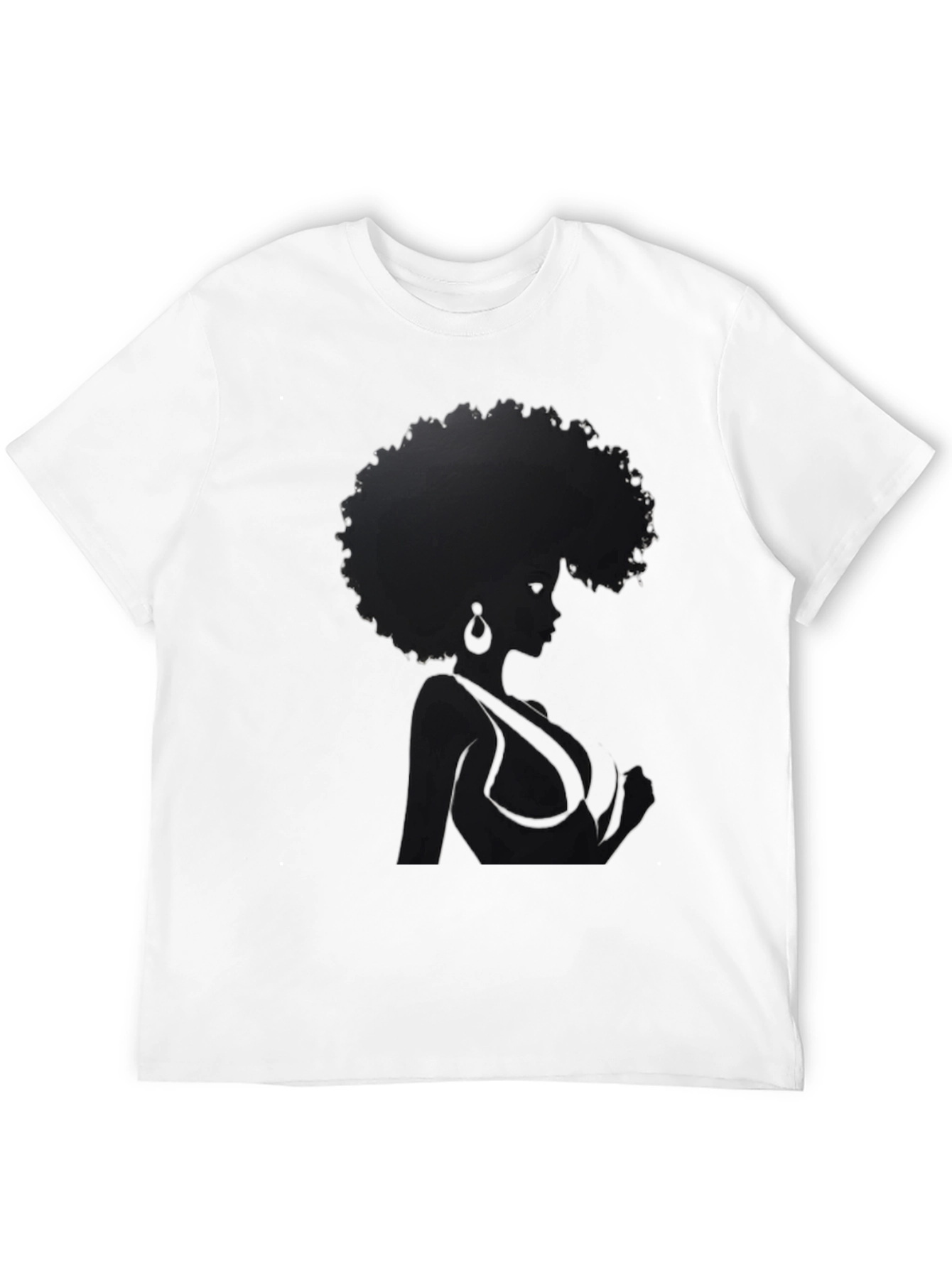 Afro Woman Graphic Tee - Stylish Black T-Shirt