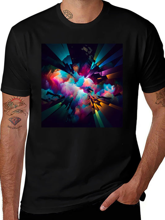 Abstract Explosion T-Shirt - Vivid Colors Unique Design